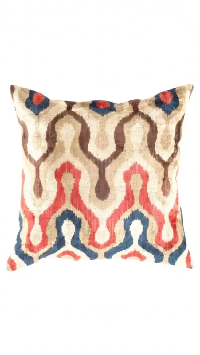 Canvello Decorative Throw Velvet Ikat Pillow - 24'' X 24" - The Mayfair Hall