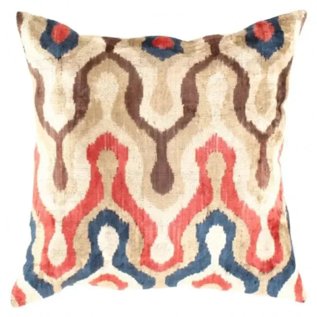 Canvello Decorative Throw Velvet Ikat Pillow - 24'' X 24" - The Mayfair Hall