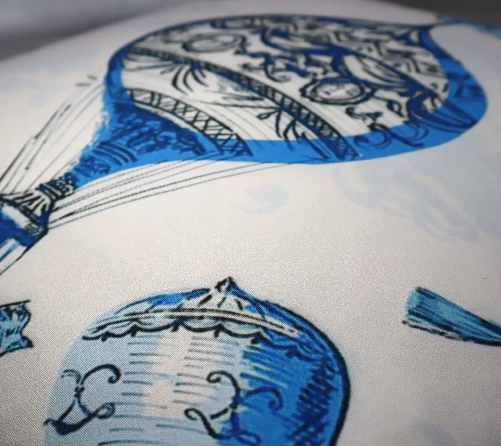 Canvello Elegance in Bloom Blue Print Silk Throw Pillow - The Mayfair Hall