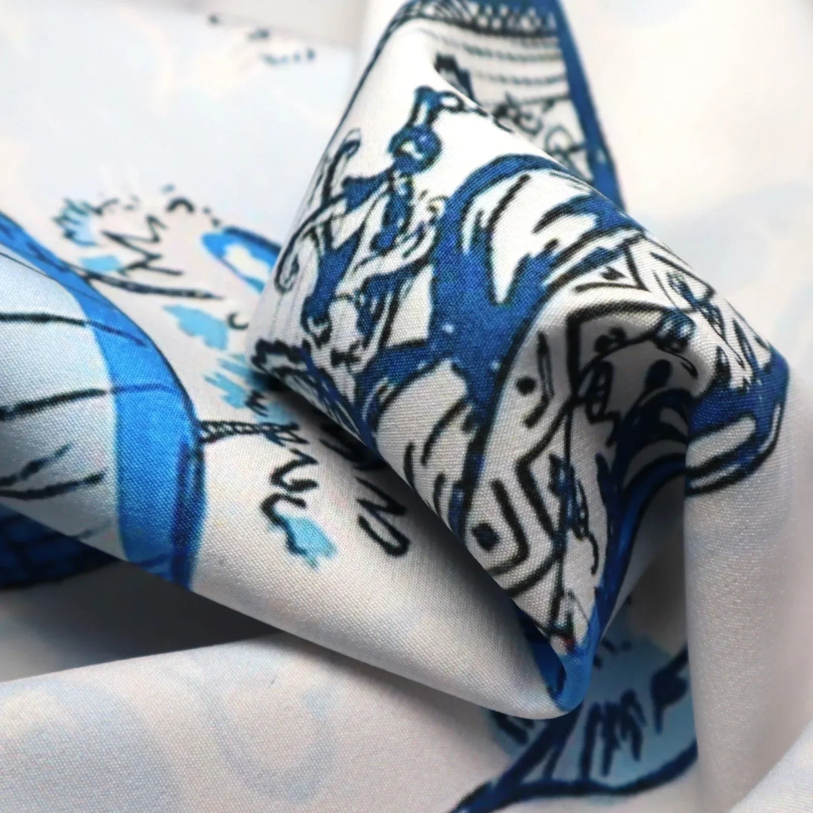 Canvello Elegance in Bloom Blue Print Silk Throw Pillow - The Mayfair Hall