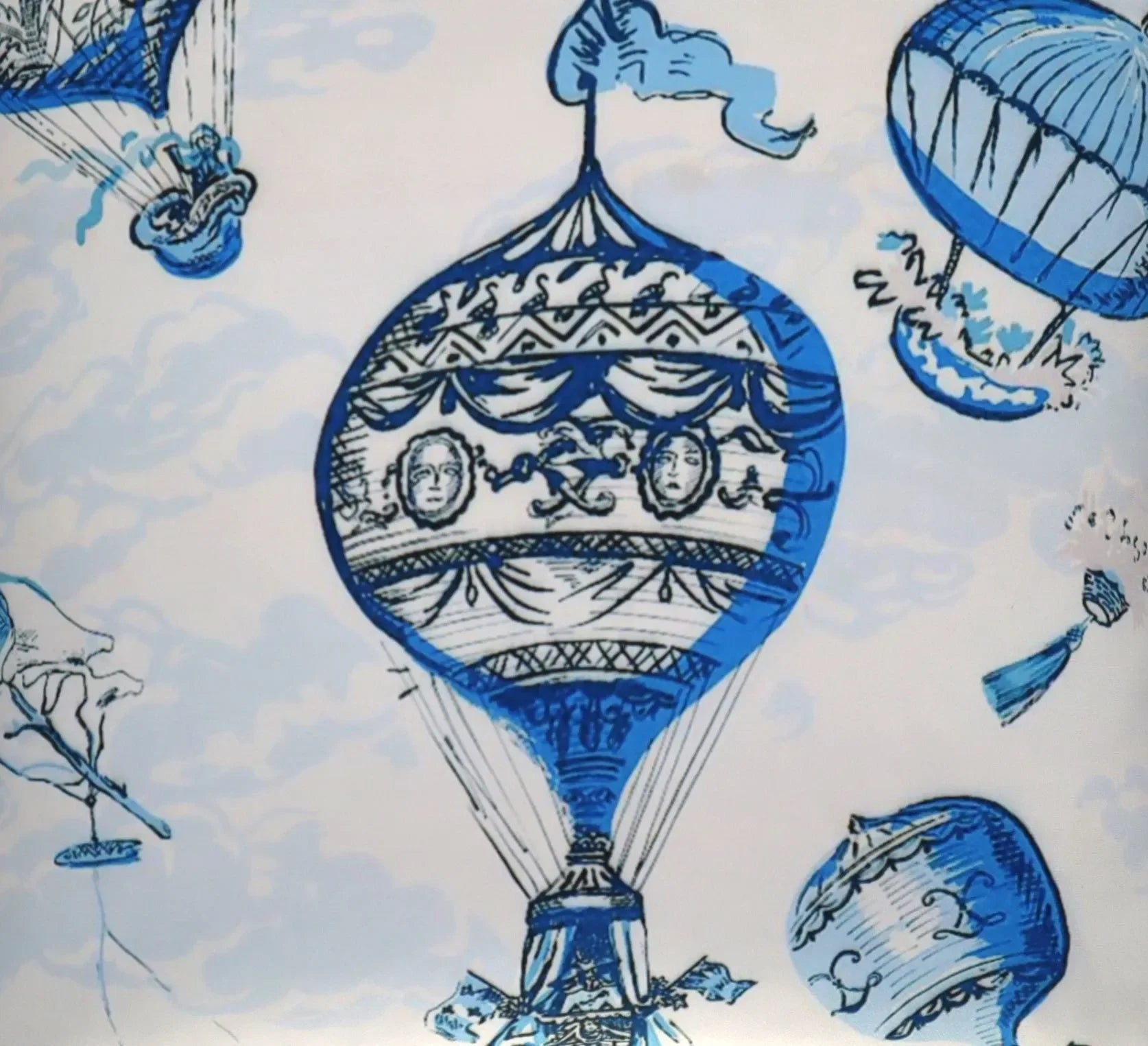 Canvello Elegance in Bloom Blue Print Silk Throw Pillow - The Mayfair Hall