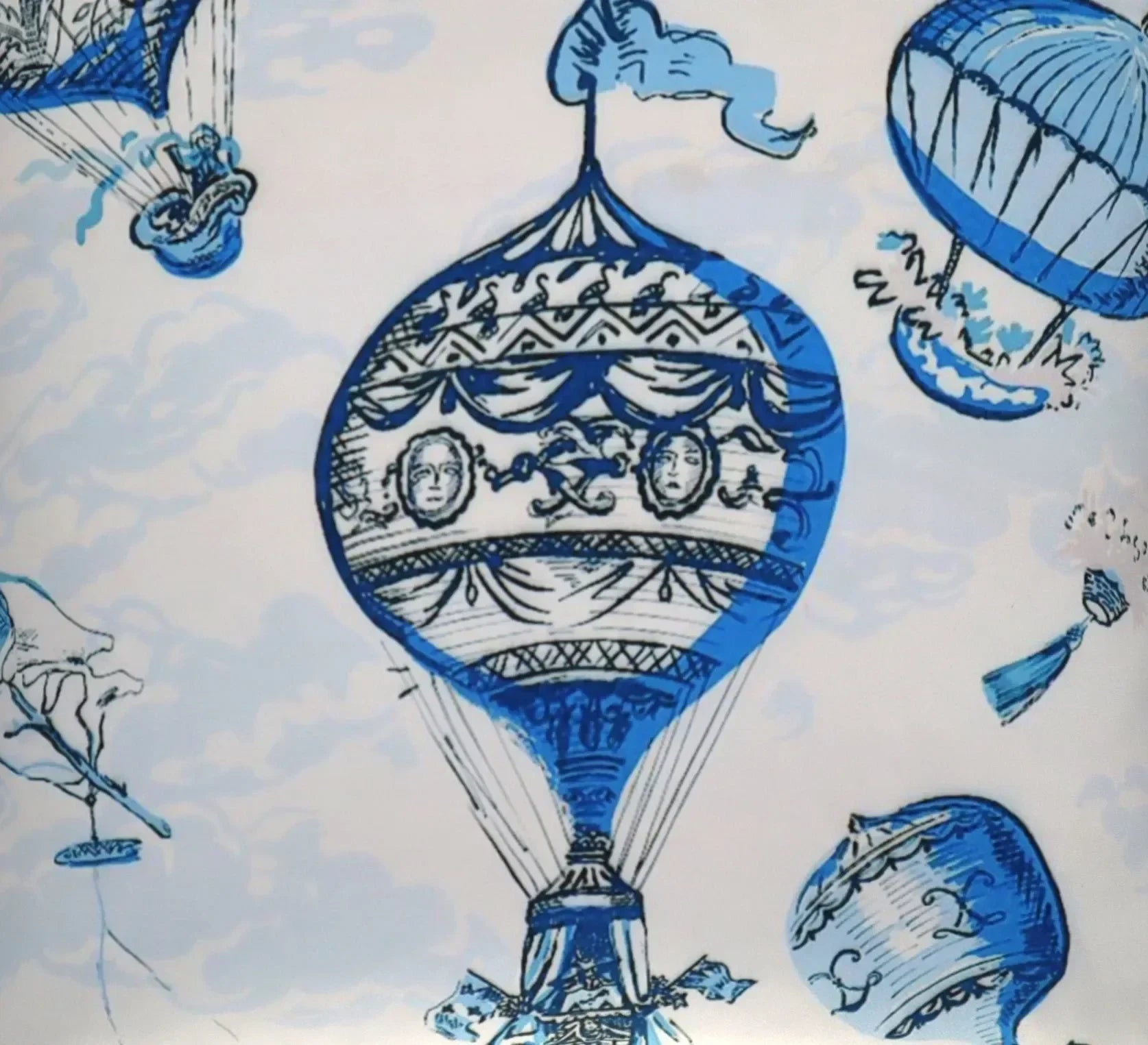 Canvello Elegance in Bloom Blue Print Silk Throw Pillow - The Mayfair Hall