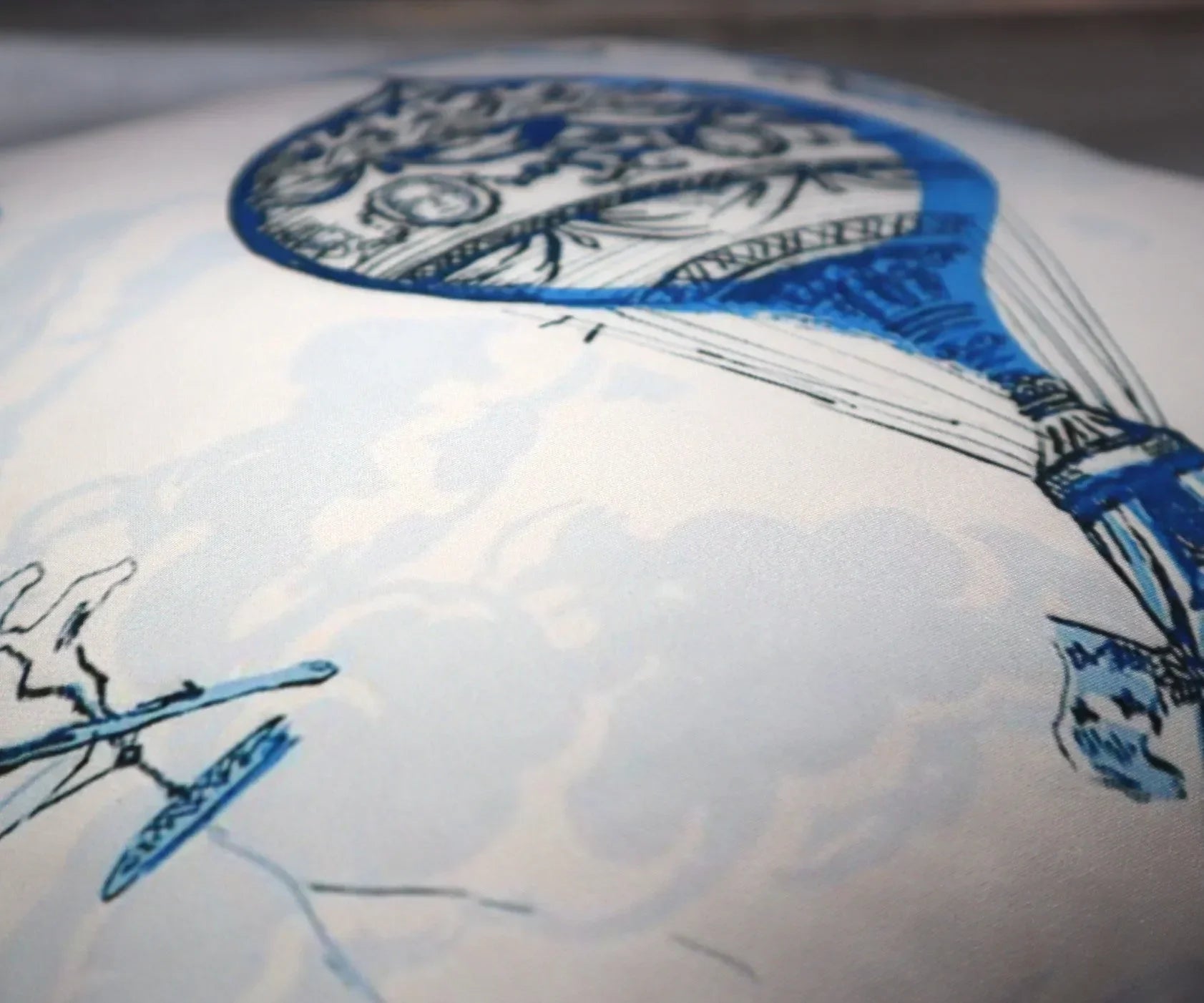 Canvello Elegance in Bloom Blue Print Silk Throw Pillow - The Mayfair Hall