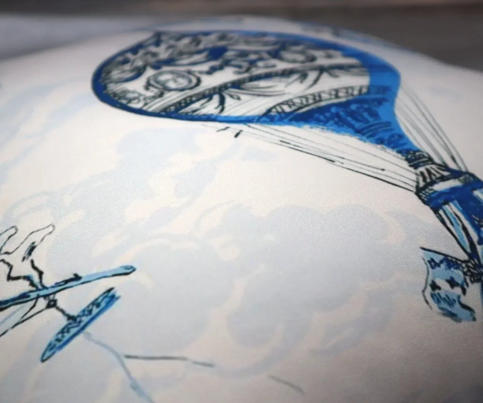 Canvello Elegance in Bloom Blue Print Silk Throw Pillow - The Mayfair Hall