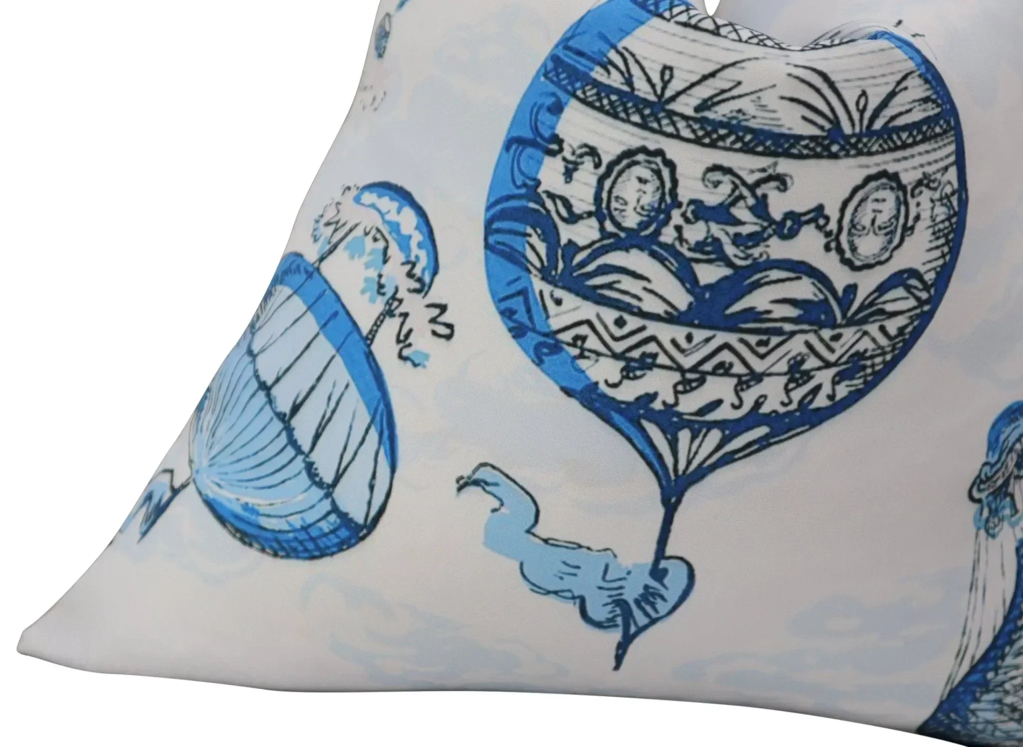Canvello Elegance in Bloom Blue Print Silk Throw Pillow - The Mayfair Hall
