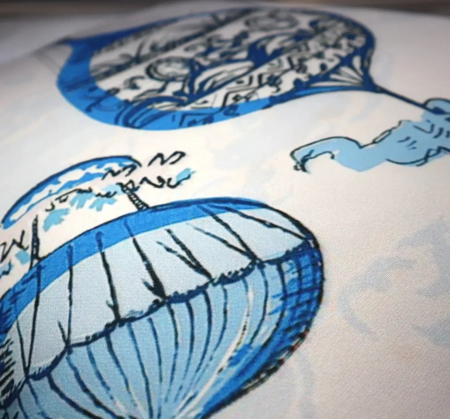 Canvello Elegance in Bloom Blue Print Silk Throw Pillow - The Mayfair Hall