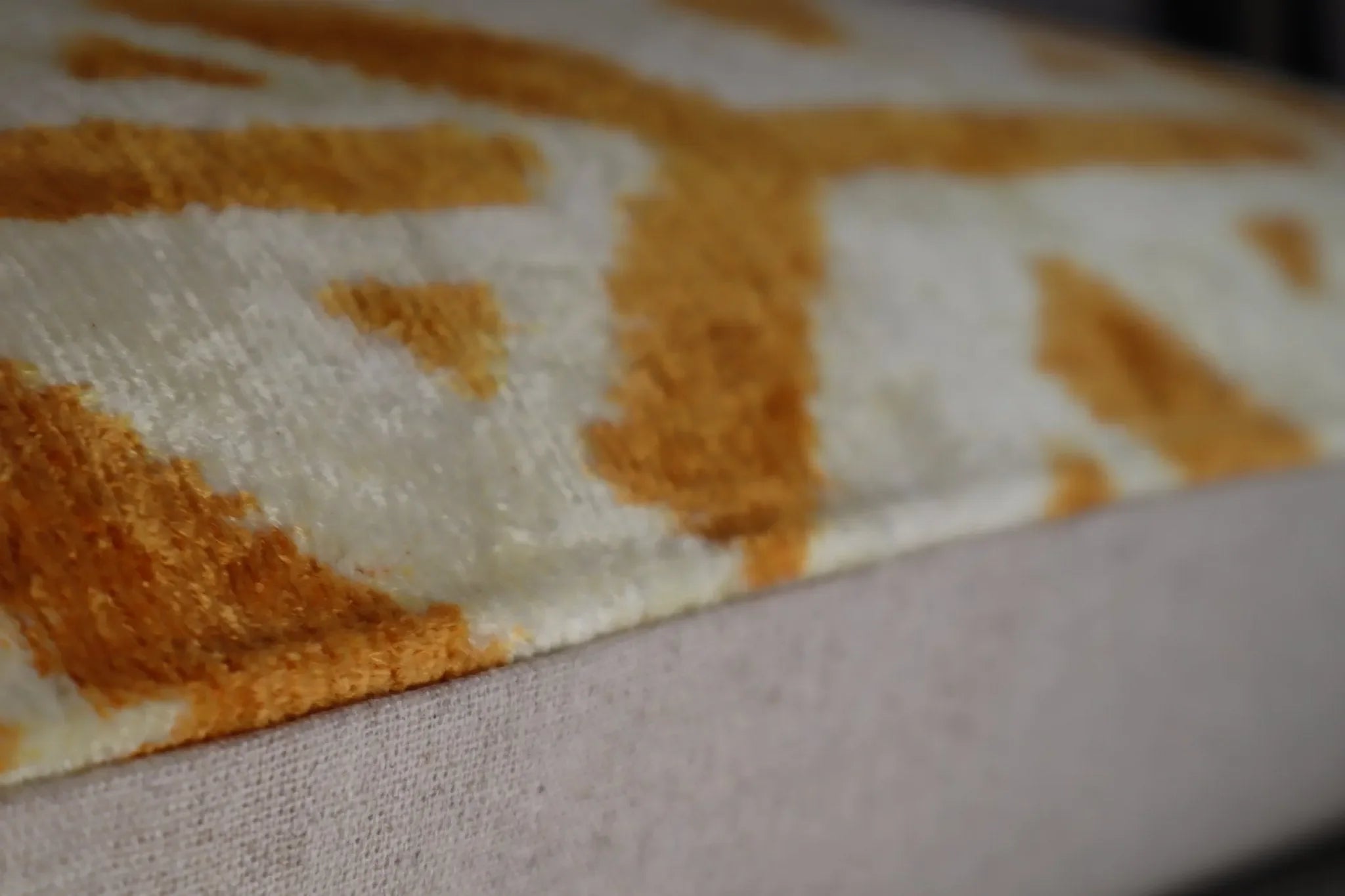 Canvello Gold Ivory Handmade 16x24 Silk Velvet Pillow, Organic Veg Dyed, Down/Feather Filled - The Mayfair Hall