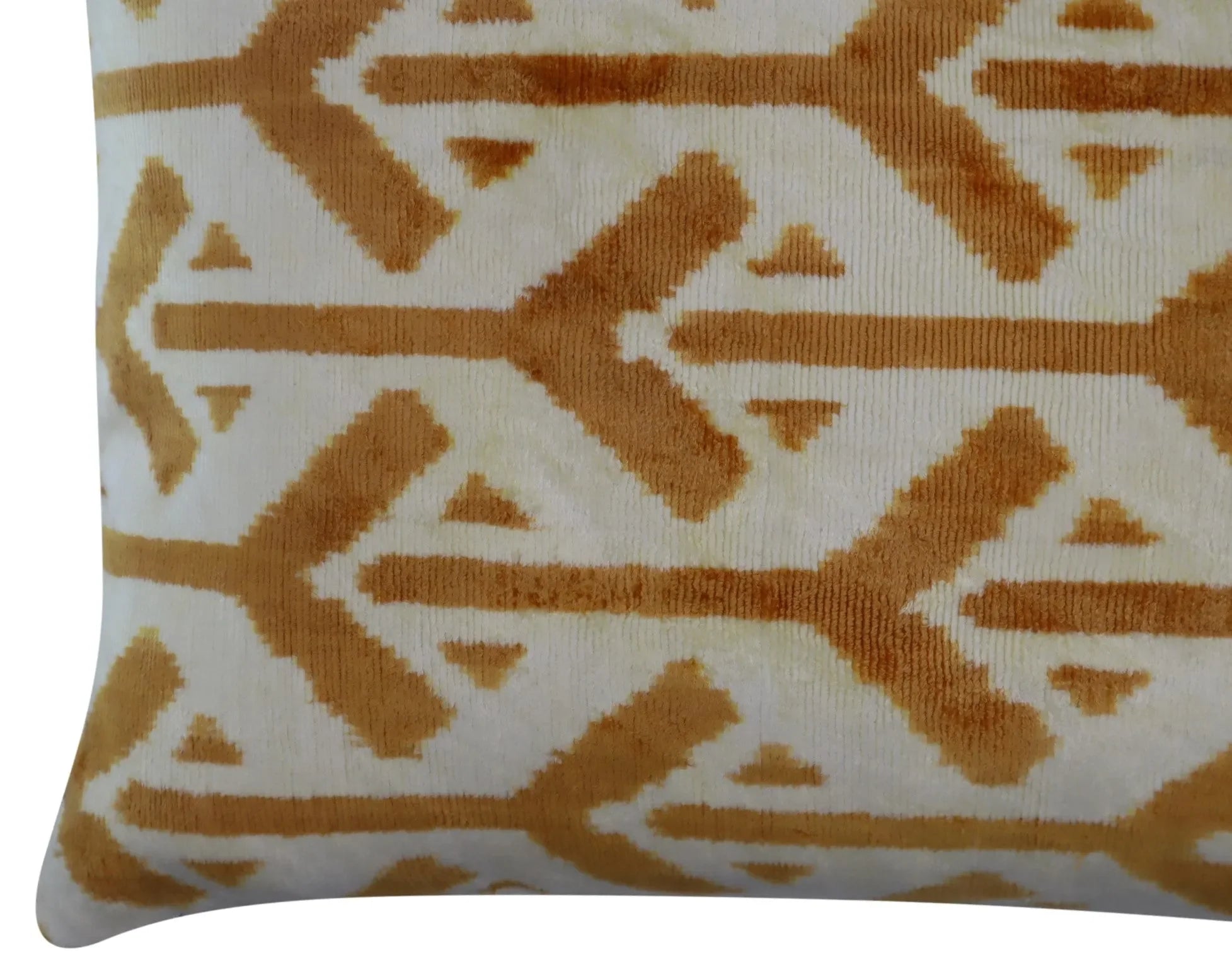 Canvello Gold Ivory Handmade 16x24 Silk Velvet Pillow, Organic Veg Dyed, Down/Feather Filled - The Mayfair Hall