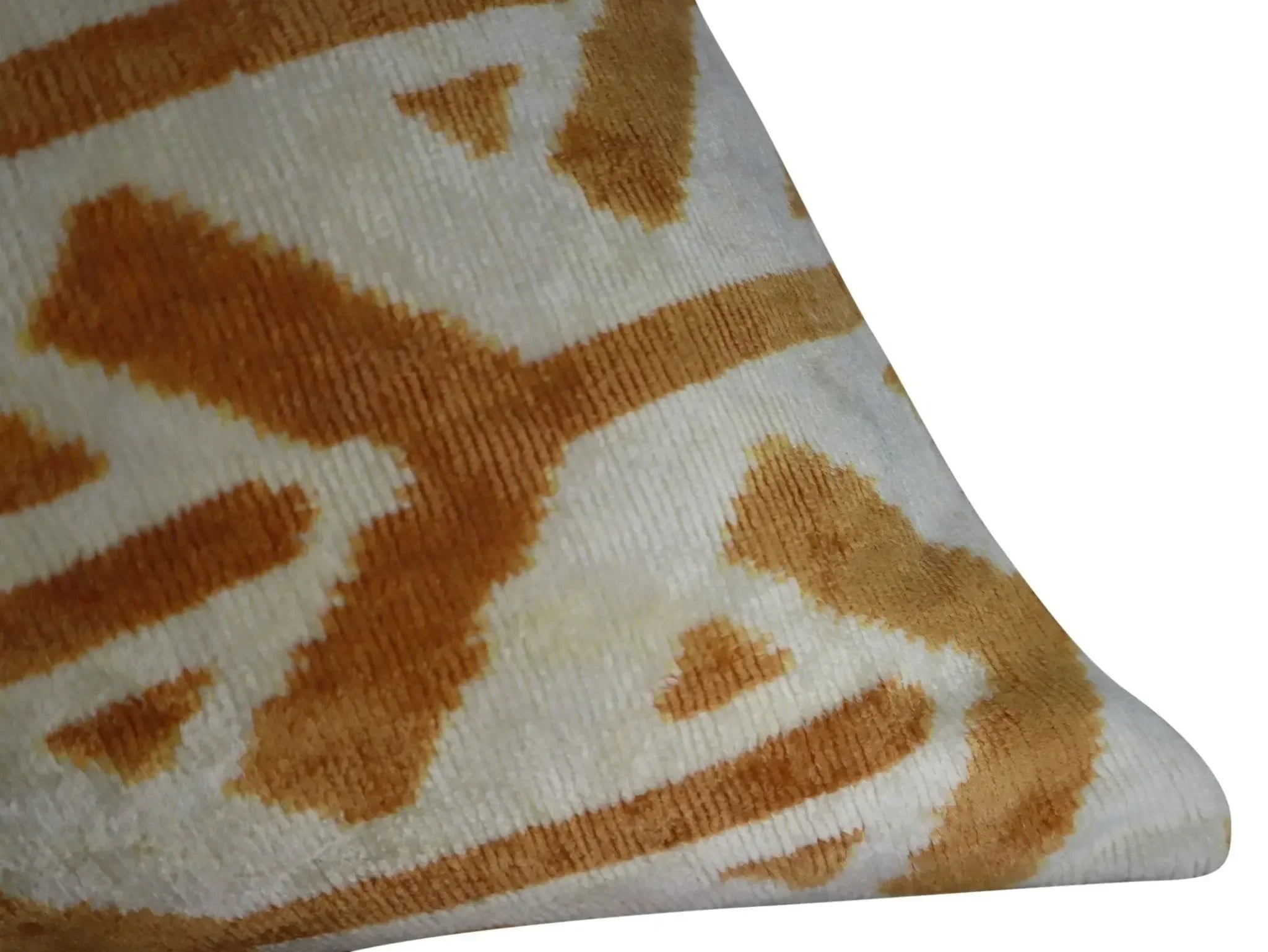 Canvello Gold Ivory Handmade 16x24 Silk Velvet Pillow, Organic Veg Dyed, Down/Feather Filled - The Mayfair Hall