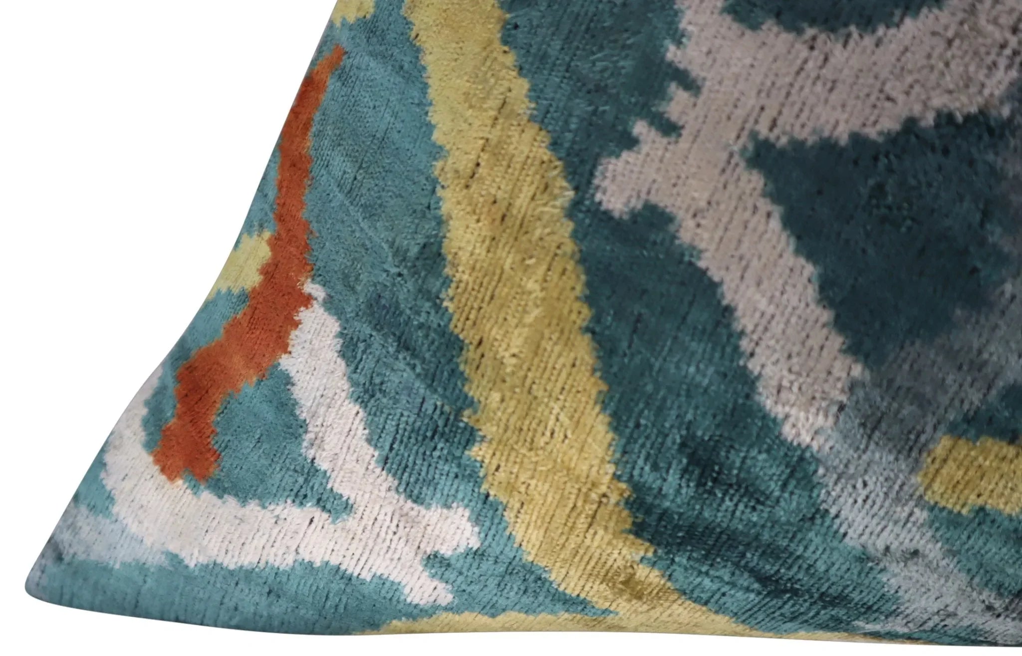 Canvello Green Gold Handmade 16x24 Silk Velvet Pillow, Organic Veg Dyed, Down/Feather Filled - The Mayfair Hall