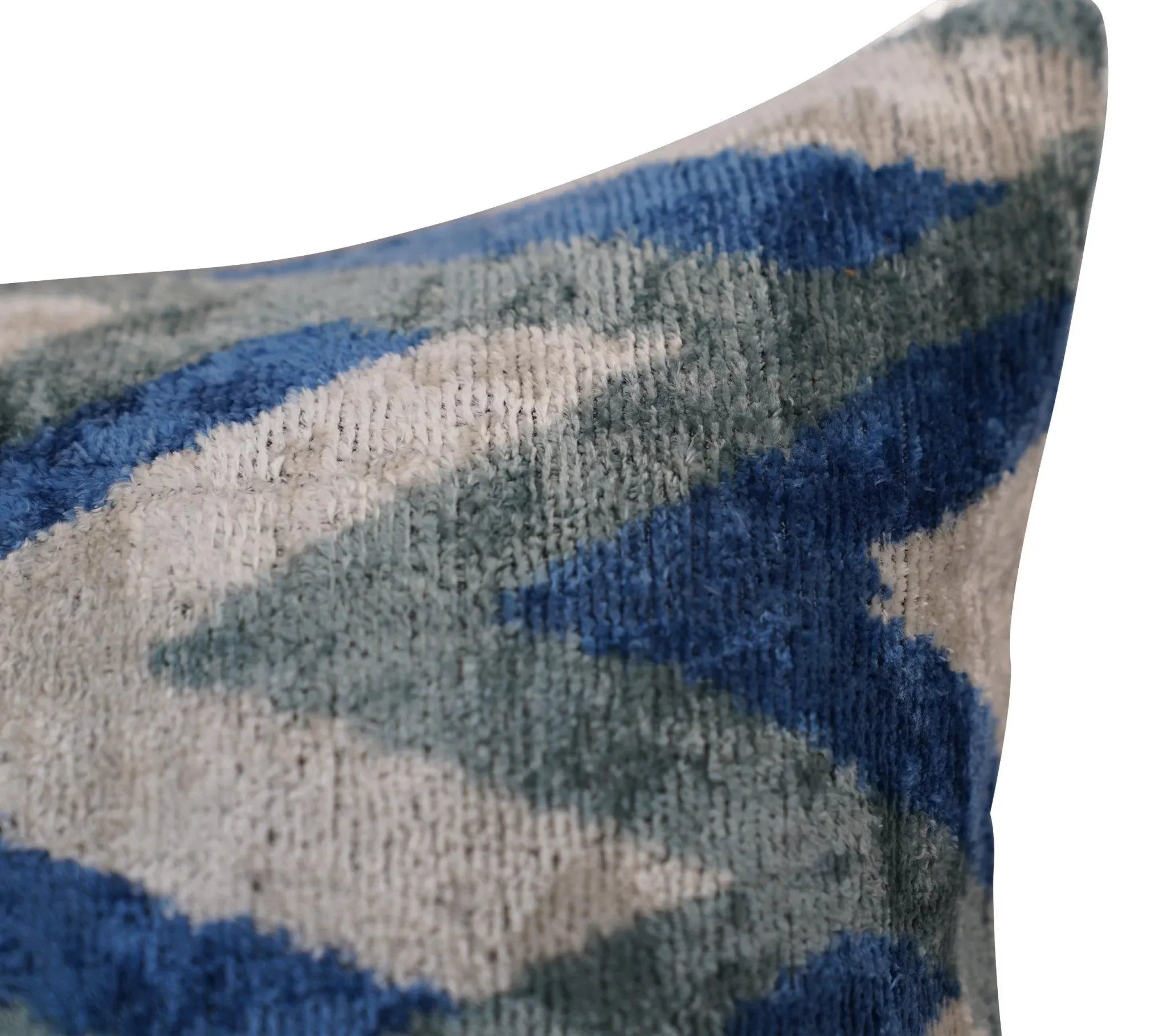 Canvello Handmade Blue Gray Silver Chevron Throw Pillows - 24x16 - The Mayfair Hall