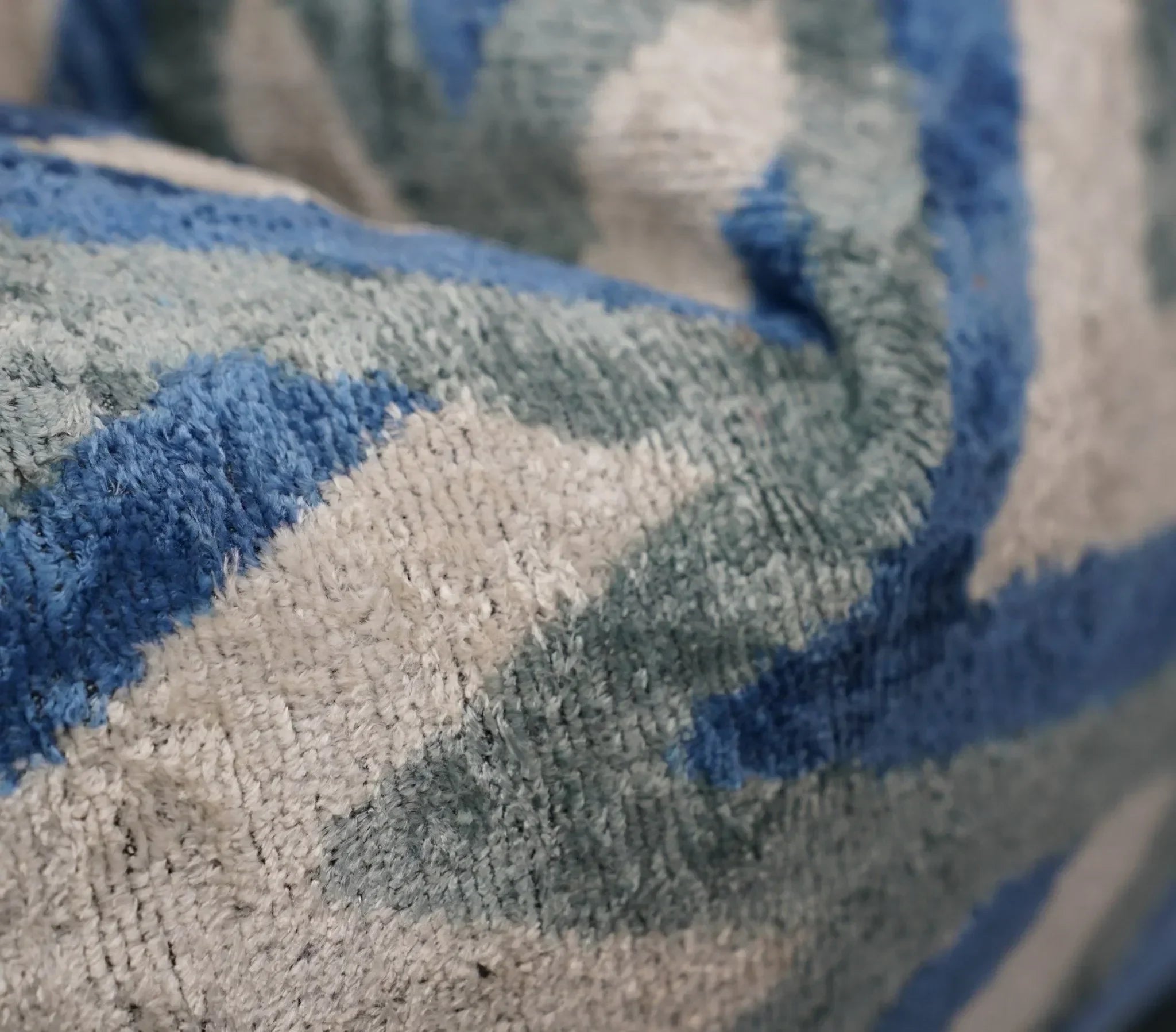 Canvello Handmade Blue Gray Silver Chevron Throw Pillows - 24x16 - The Mayfair Hall