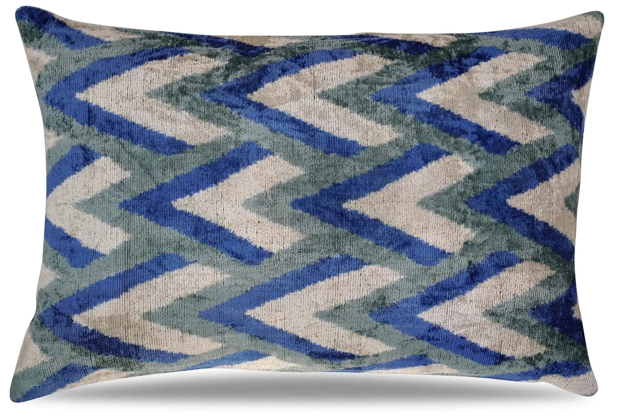 Canvello Handmade Blue Gray Silver Chevron Throw Pillows - 24x16 - The Mayfair Hall