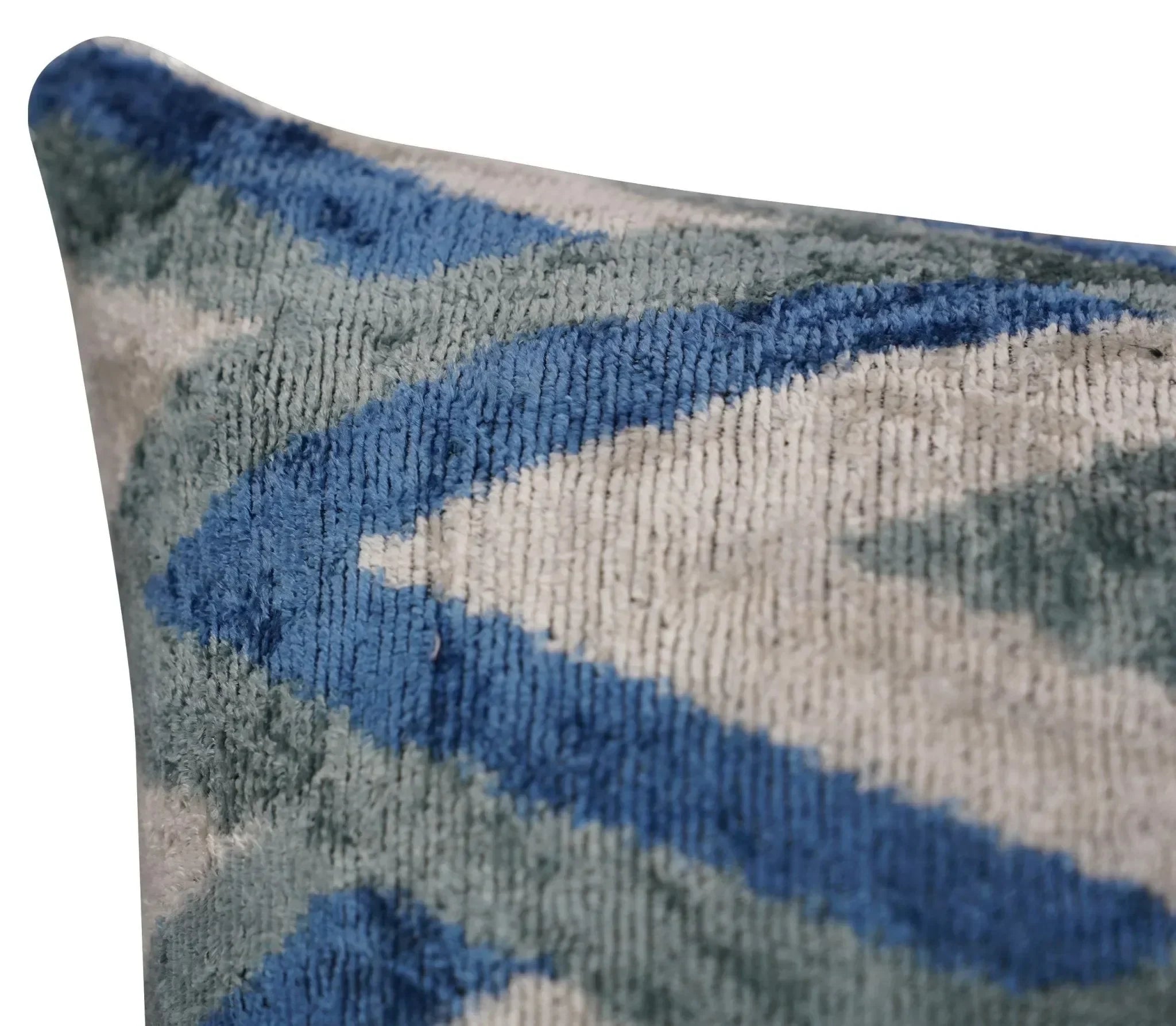 Canvello Handmade Blue Gray Silver Chevron Throw Pillows - 24x16 - The Mayfair Hall