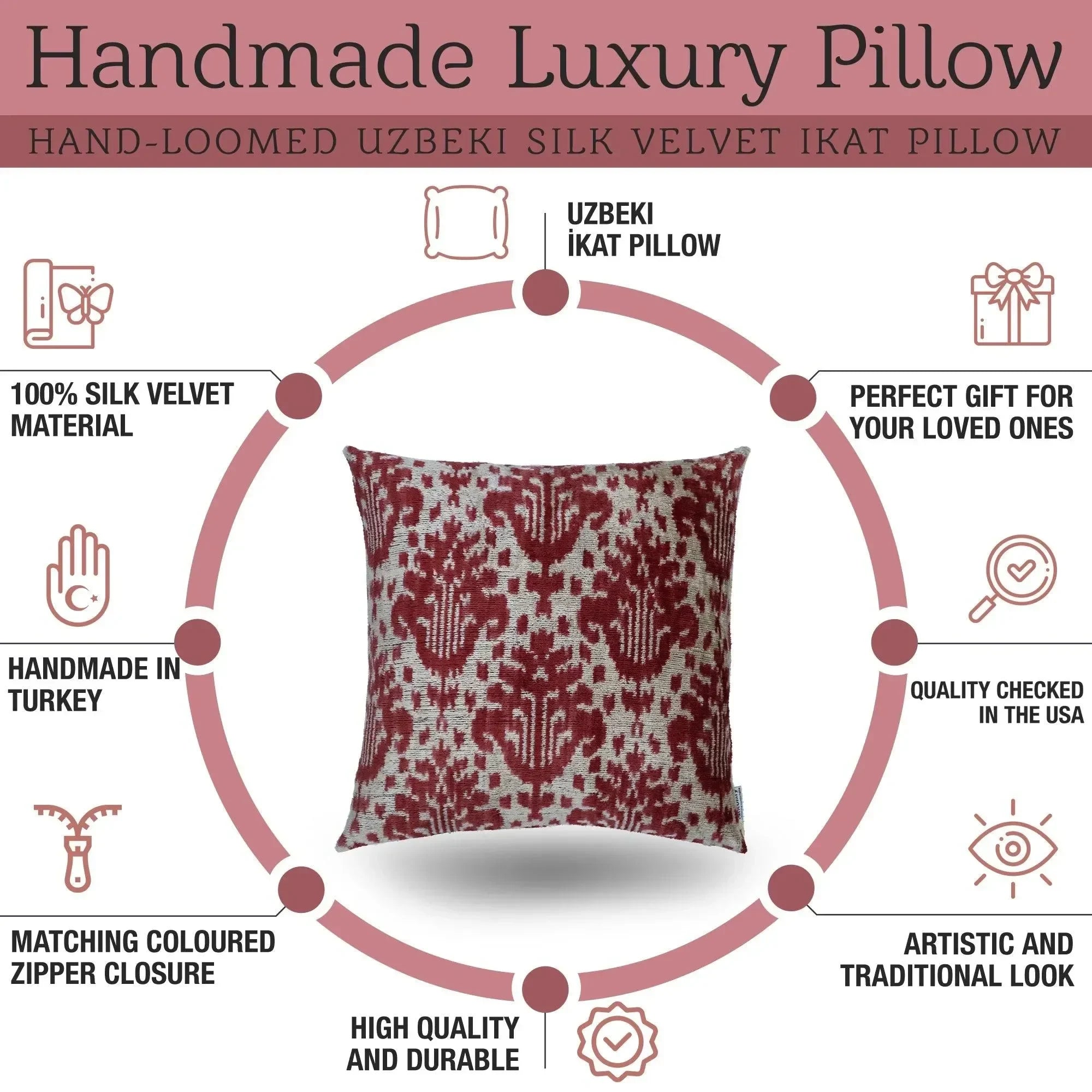 Canvello Handmade Brown Floral Throw Pillows | 18 x 18 in (45 x 45 cm) - The Mayfair Hall