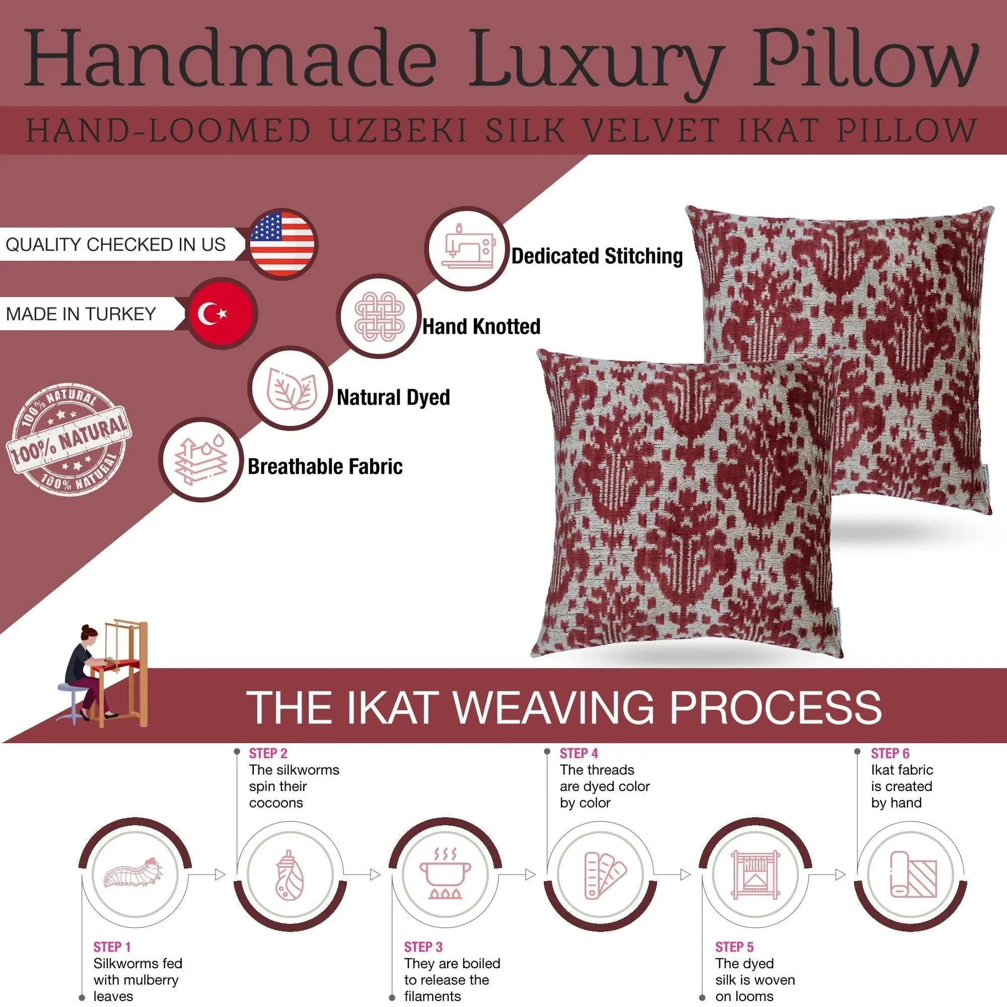 Canvello Handmade Brown Floral Throw Pillows | 18 x 18 in (45 x 45 cm) - The Mayfair Hall