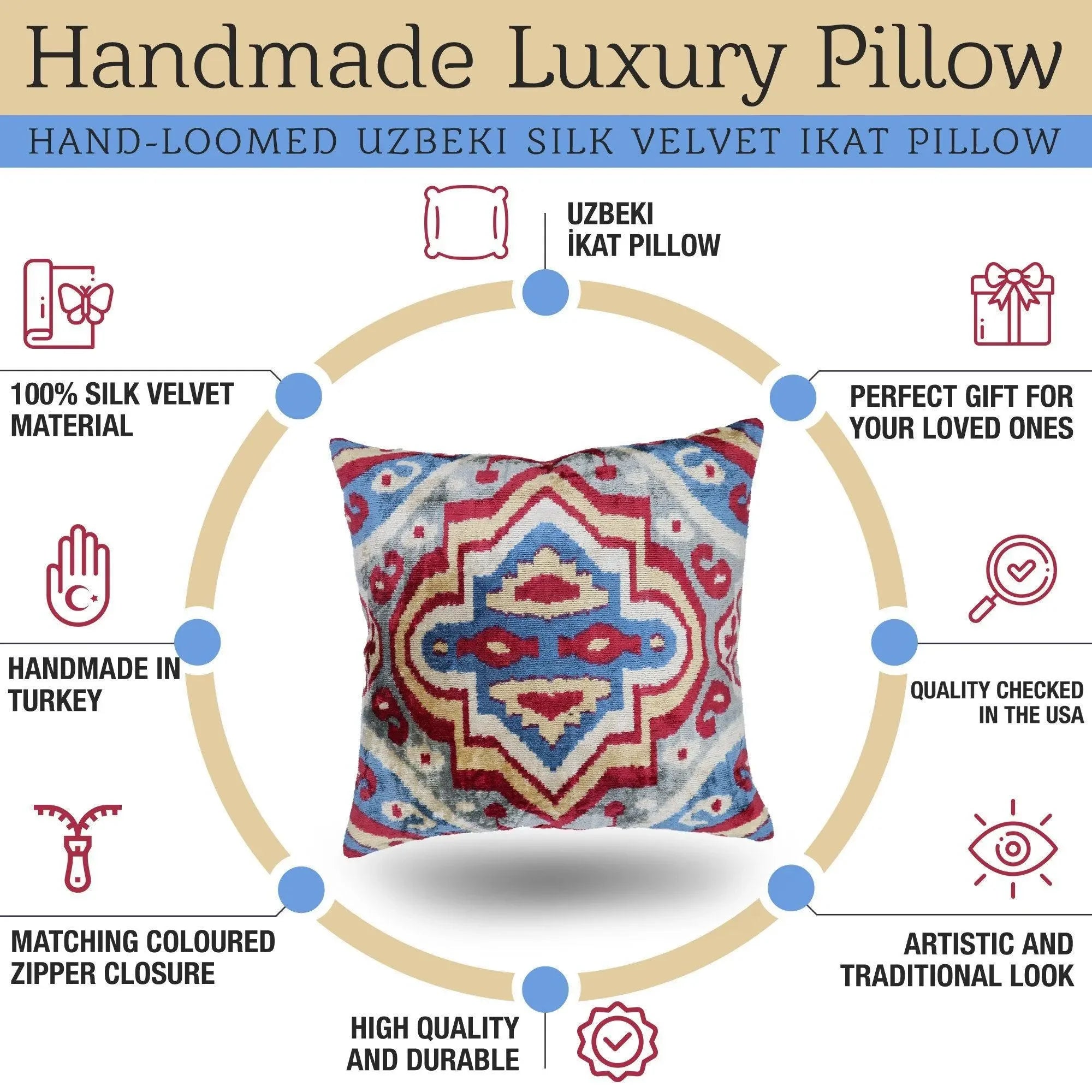 Canvello Handmade Colorful Pillows For Couch | 20 x 20 in (50 x 50 cm) - The Mayfair Hall