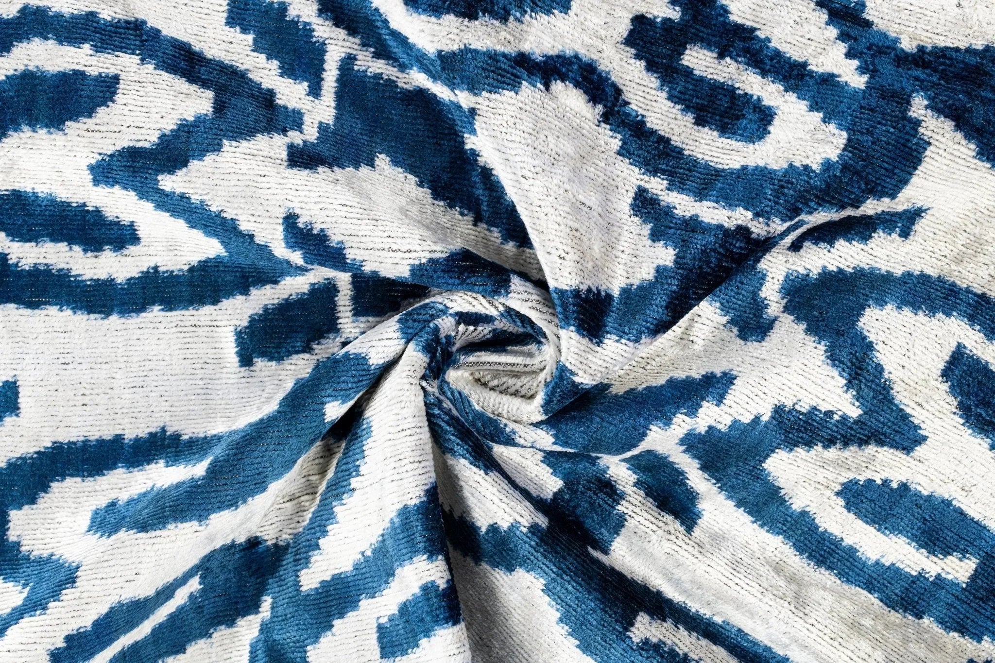 Canvello Luxurious 16x24 Handmade Velvet Silk Pillow with Premium Down Feather Insert - Blue Geometric - The Mayfair Hall