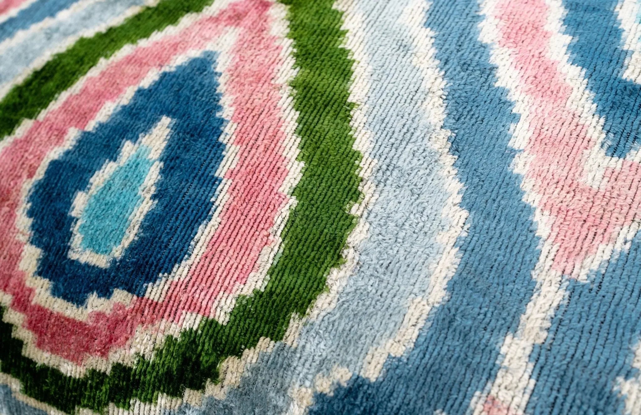 Canvello Luxurious 16x24 Inch Designer Throw Pillow with Down Feather Insert - Artistic Paisley Pattern in Vibrant Colors Pink Blue Green - The Mayfair Hall