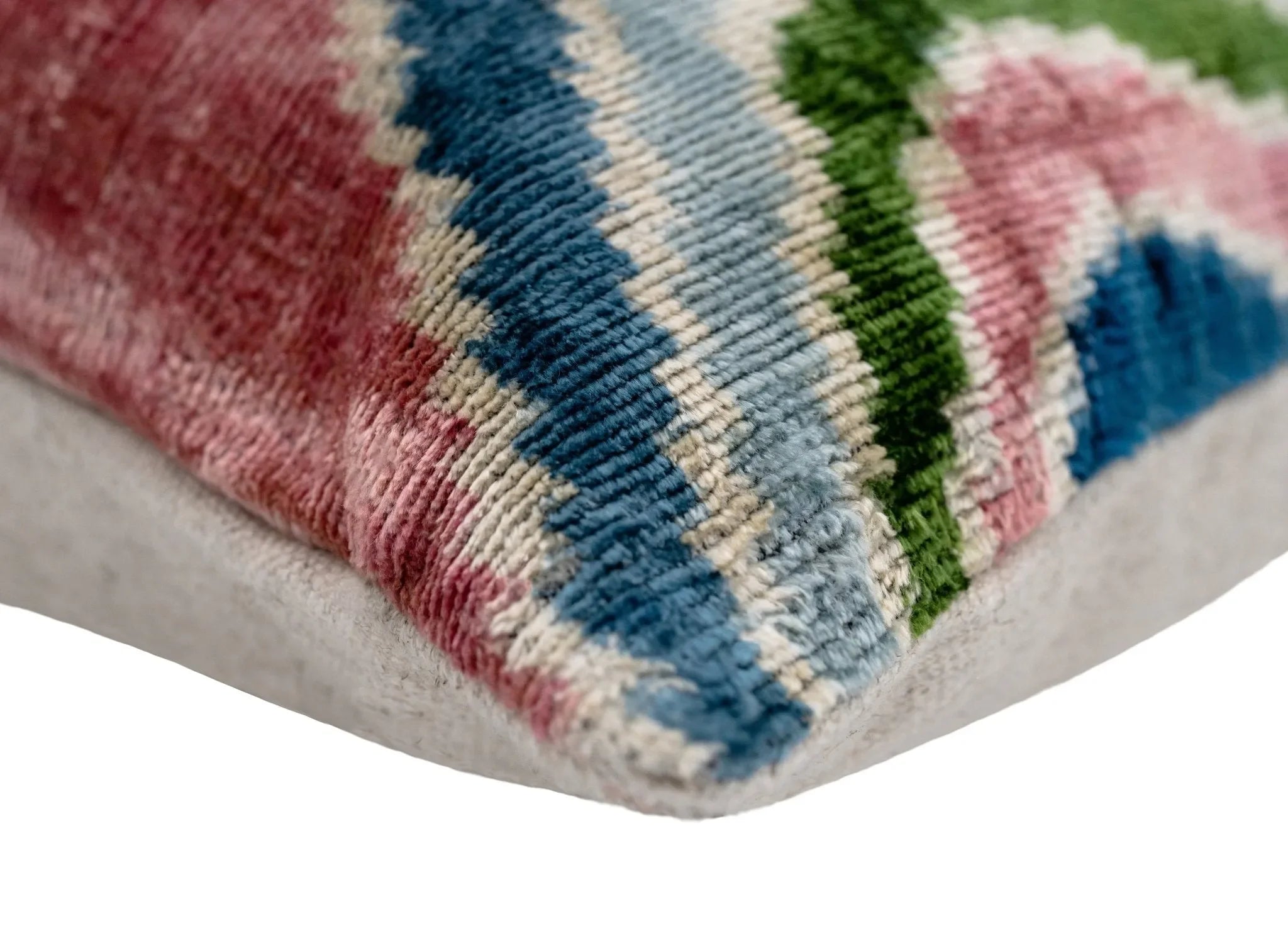 Canvello Luxurious 16x24 Inch Designer Throw Pillow with Down Feather Insert - Artistic Paisley Pattern in Vibrant Colors Pink Blue Green - The Mayfair Hall