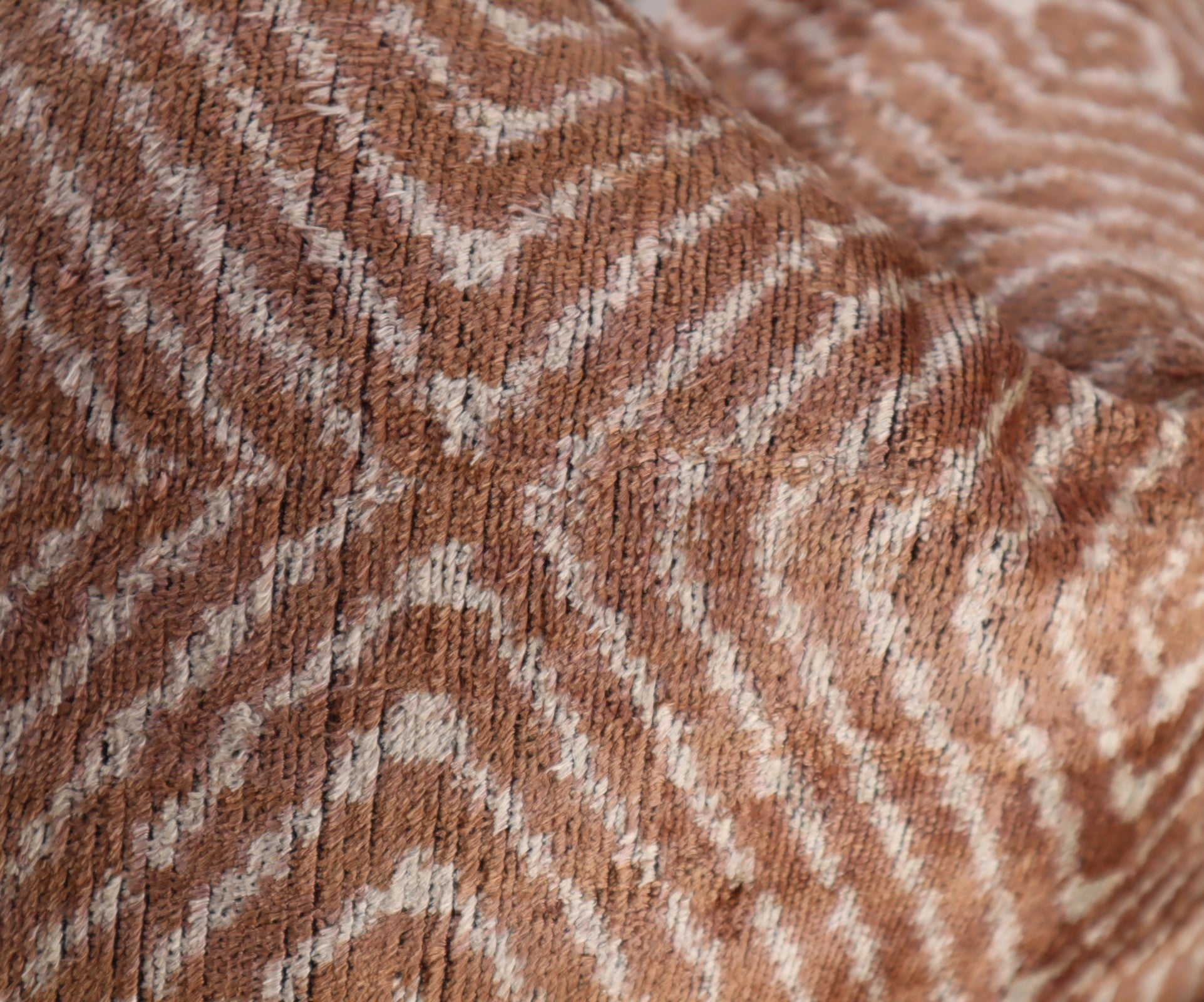 Silk Velvet Throw Pillow in Brown with Down Insert (40 x 60 cm)