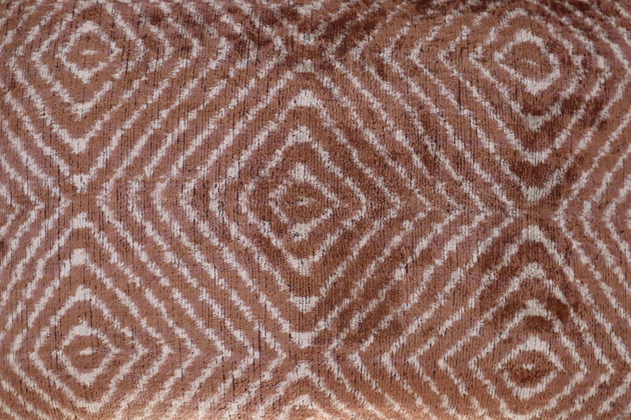 Silk Velvet Throw Pillow in Brown with Down Insert (40 x 60 cm)