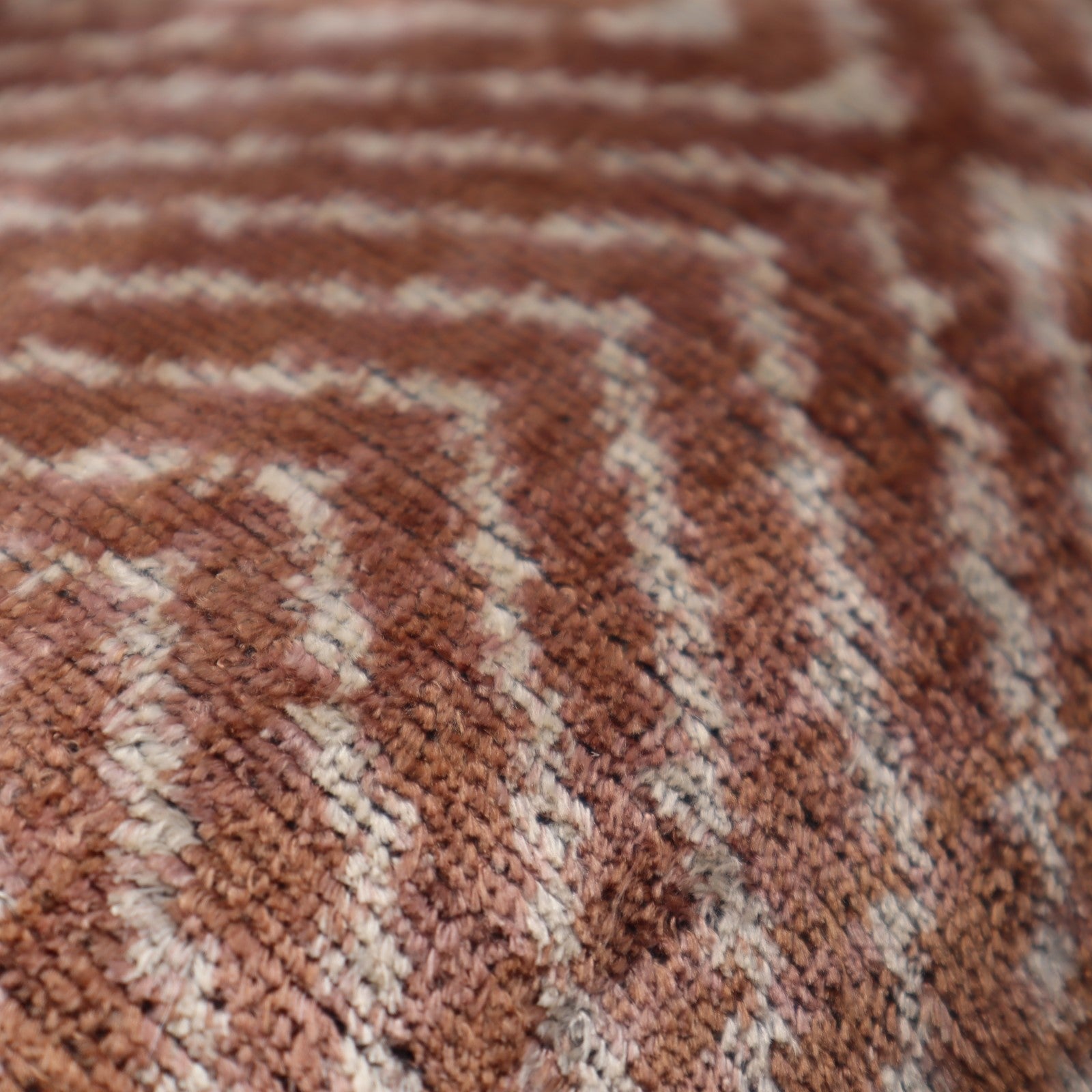 Silk Velvet Throw Pillow in Brown with Down Insert (40 x 60 cm)