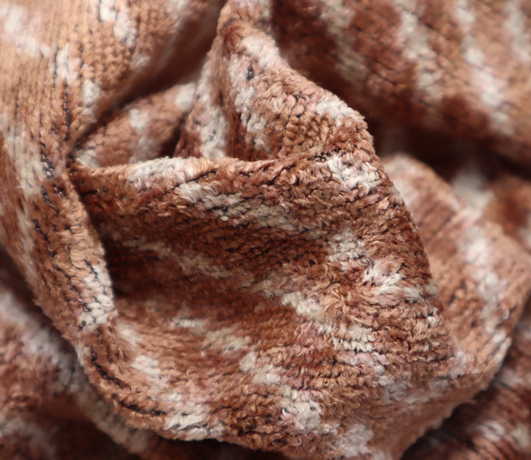 Silk Velvet Throw Pillow in Brown with Down Insert (40 x 60 cm)