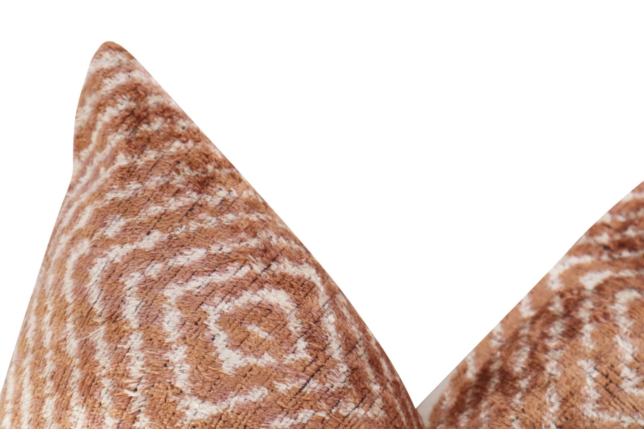 Silk Velvet Throw Pillow in Brown with Down Insert (40 x 60 cm)