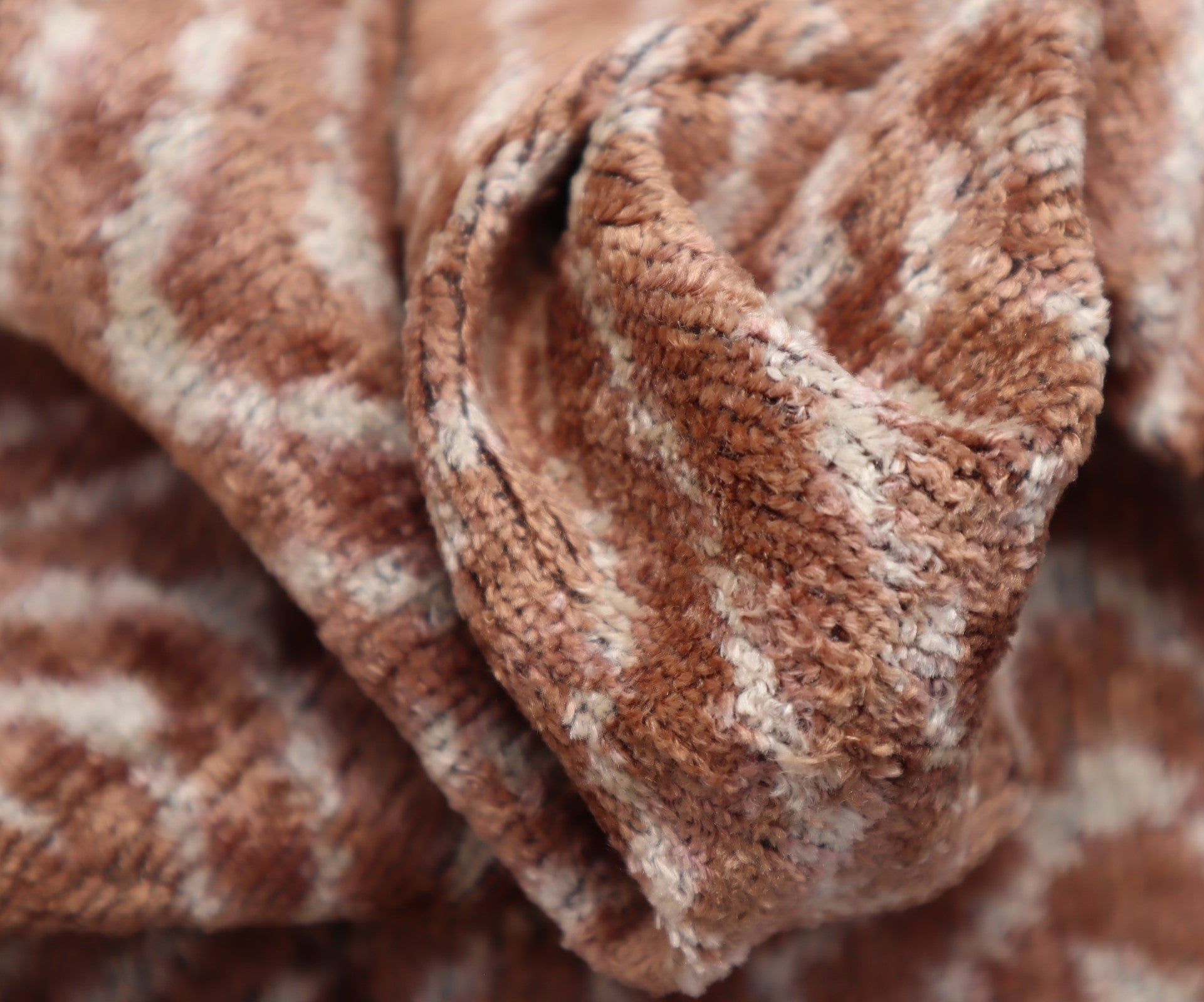 Silk Velvet Throw Pillow in Brown with Down Insert (40 x 60 cm)