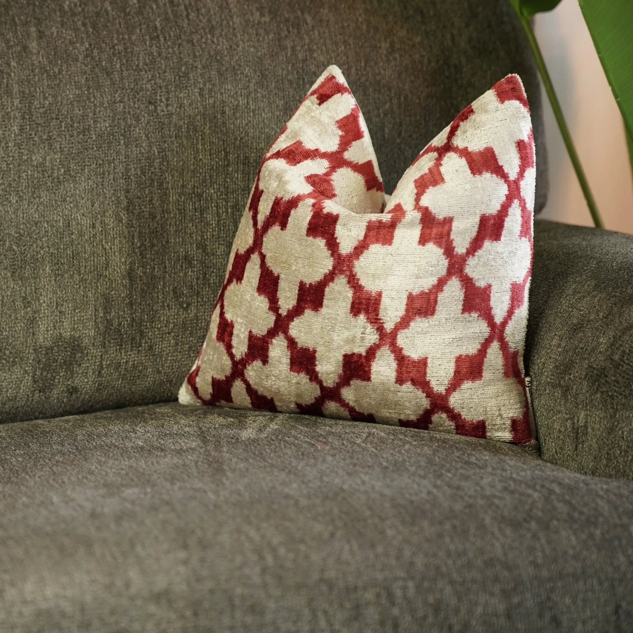 Canvello Luxury Hot Pink Geometric Pillow with Down Insert 16"x16" - The Mayfair Hall