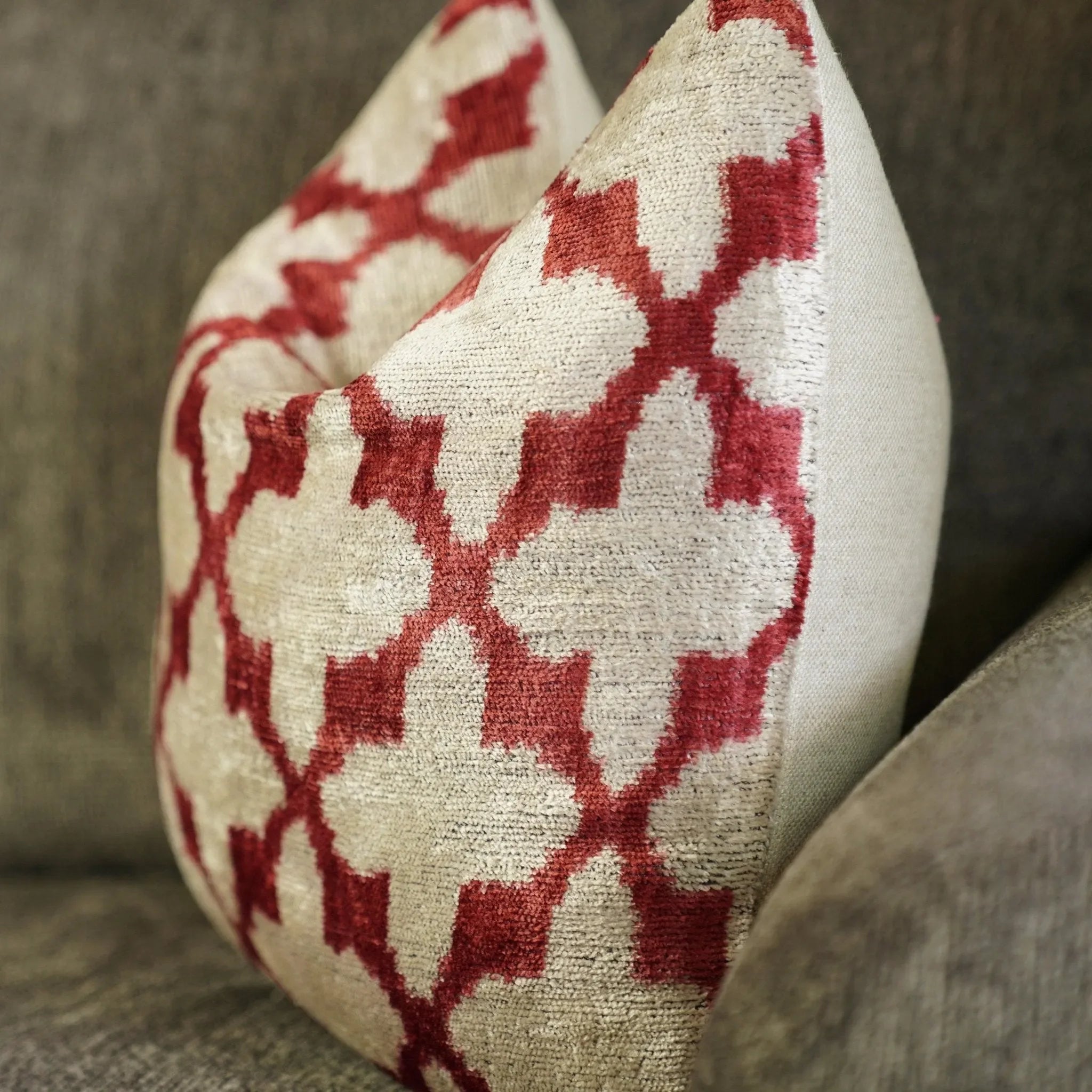 Canvello Luxury Hot Pink Geometric Pillow with Down Insert 16"x16" - The Mayfair Hall