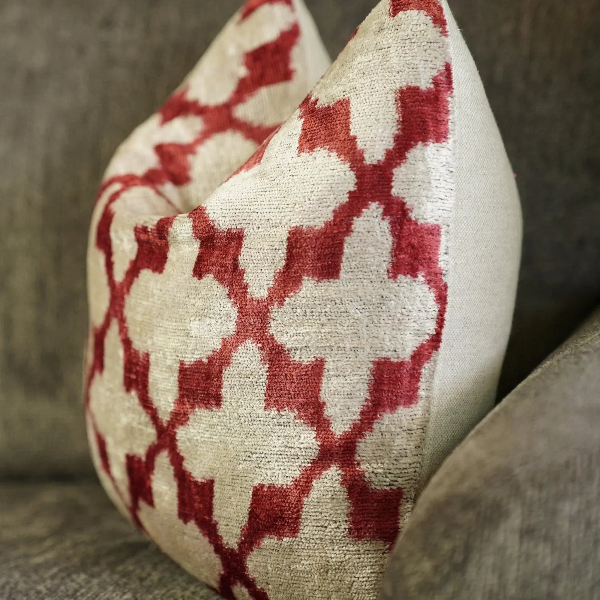 Canvello Luxury Hot Pink Geometric Pillow with Down Insert 16"x16" - The Mayfair Hall