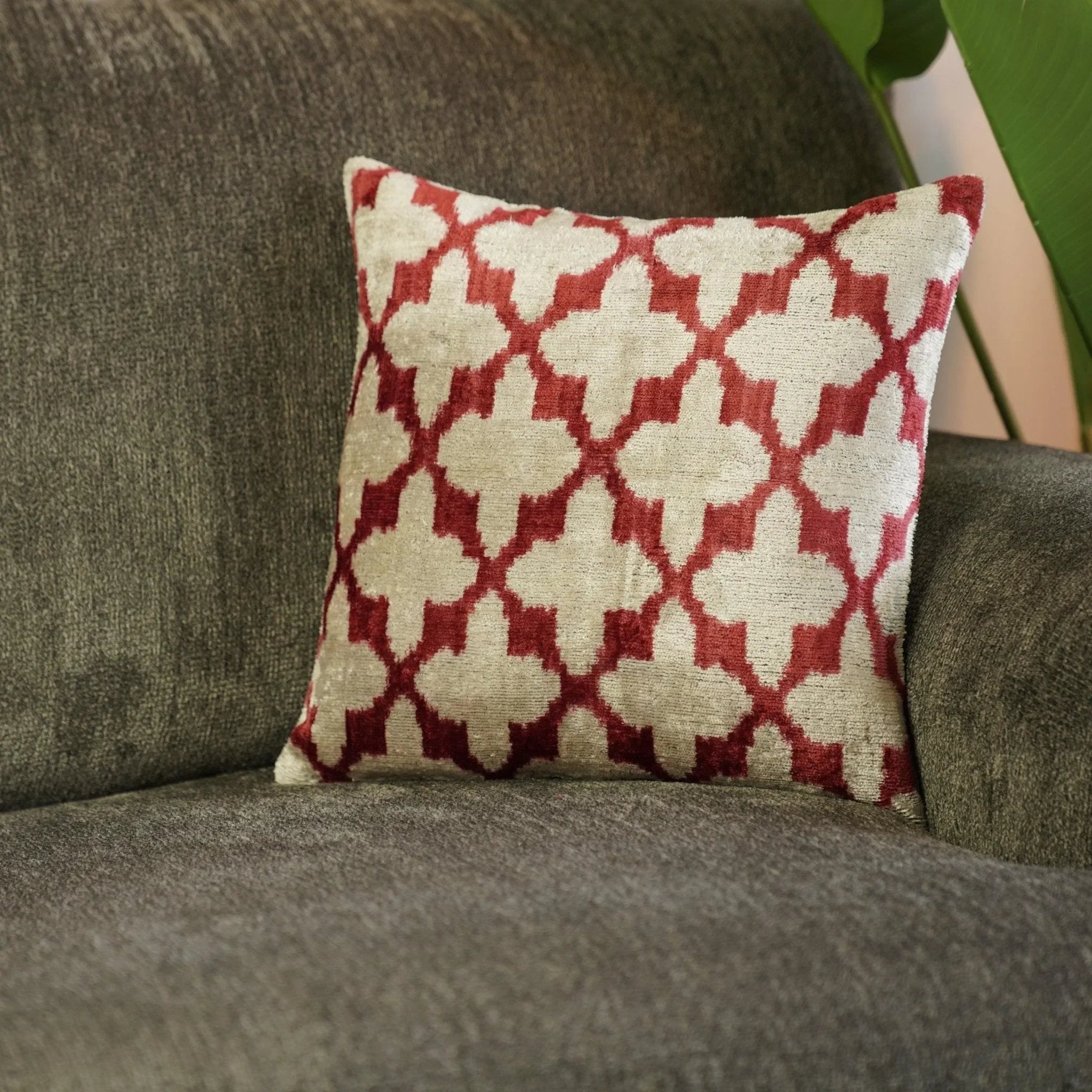 Canvello Luxury Hot Pink Geometric Pillow with Down Insert 16"x16" - The Mayfair Hall