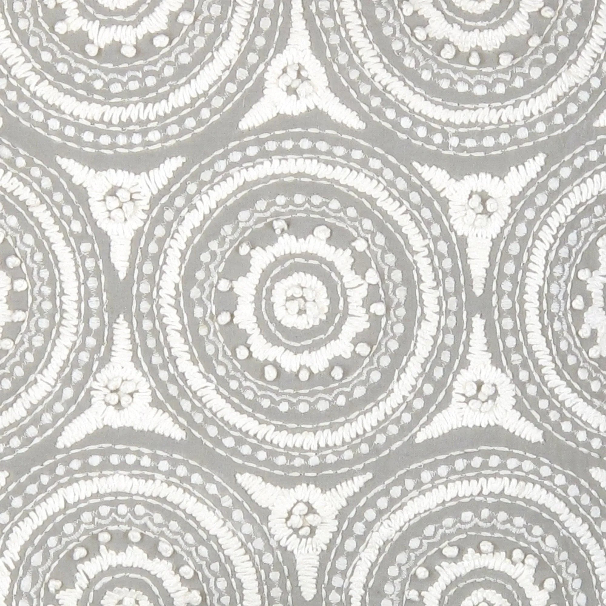 Canvello Naples Embroidered Pillow, Grey/Ivory - The Mayfair Hall