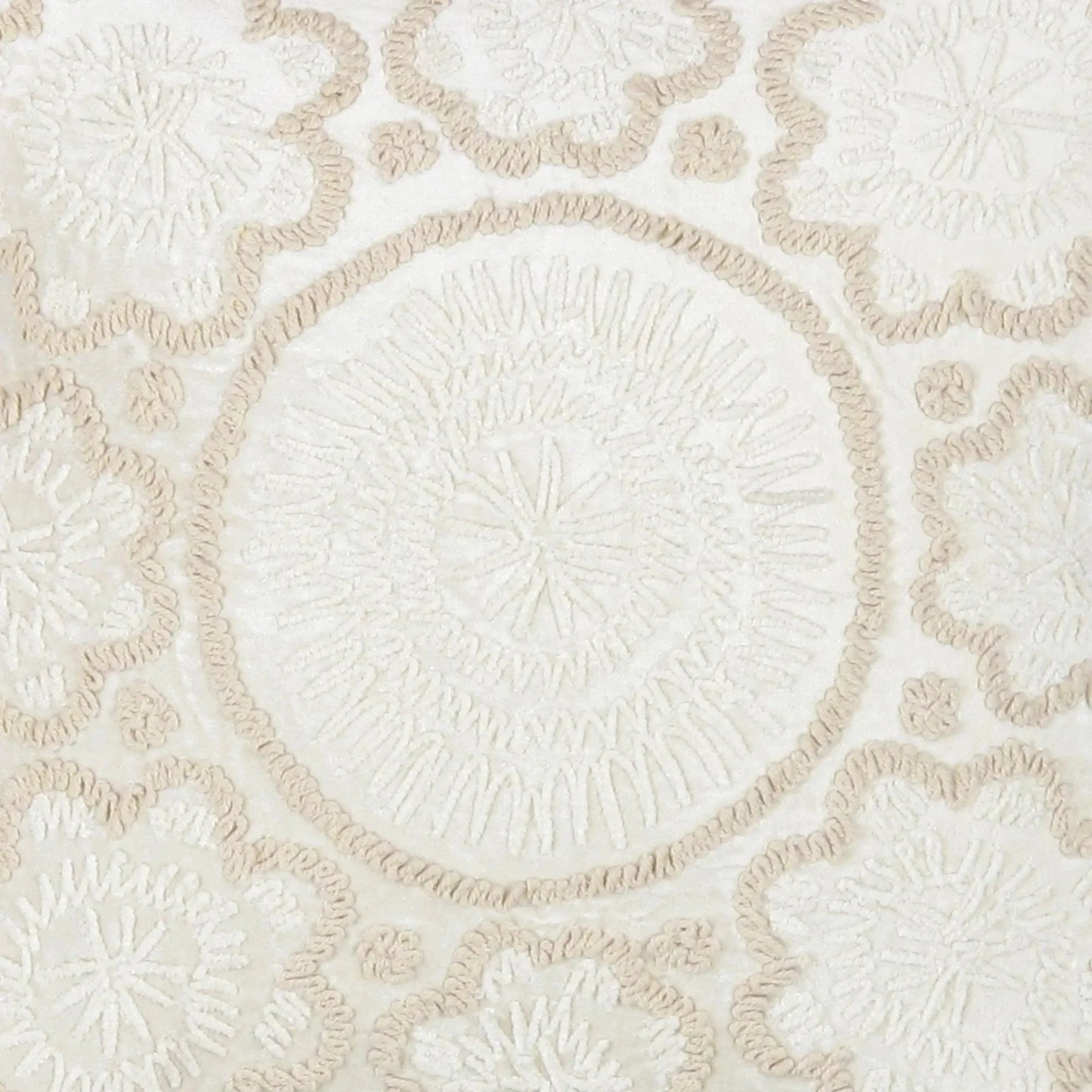 Canvello Naples Embroidered Pillow, Ivory/Beige - The Mayfair Hall