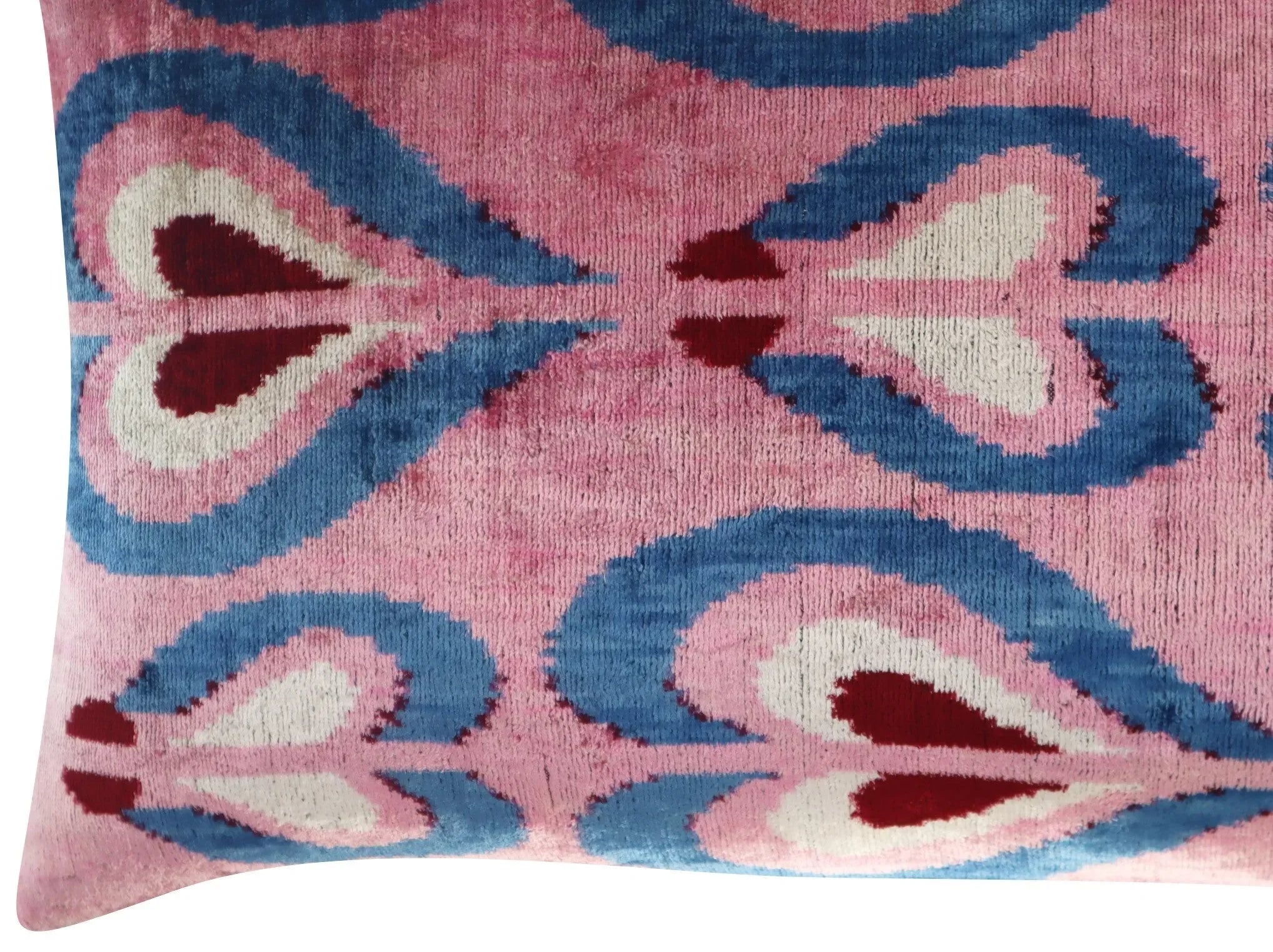 Canvello Pink Handmade 16x24 Silk Velvet Pillow, Organic Veg Dyed, Down/Feather Filled - The Mayfair Hall