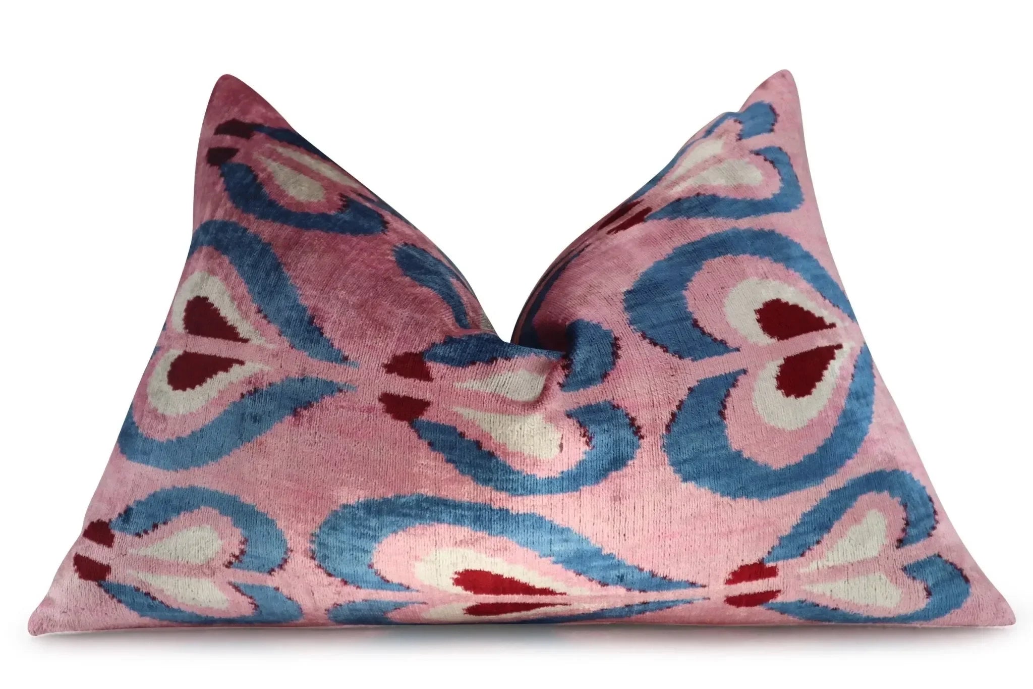 Canvello Pink Handmade 16x24 Silk Velvet Pillow, Organic Veg Dyed, Down/Feather Filled - The Mayfair Hall