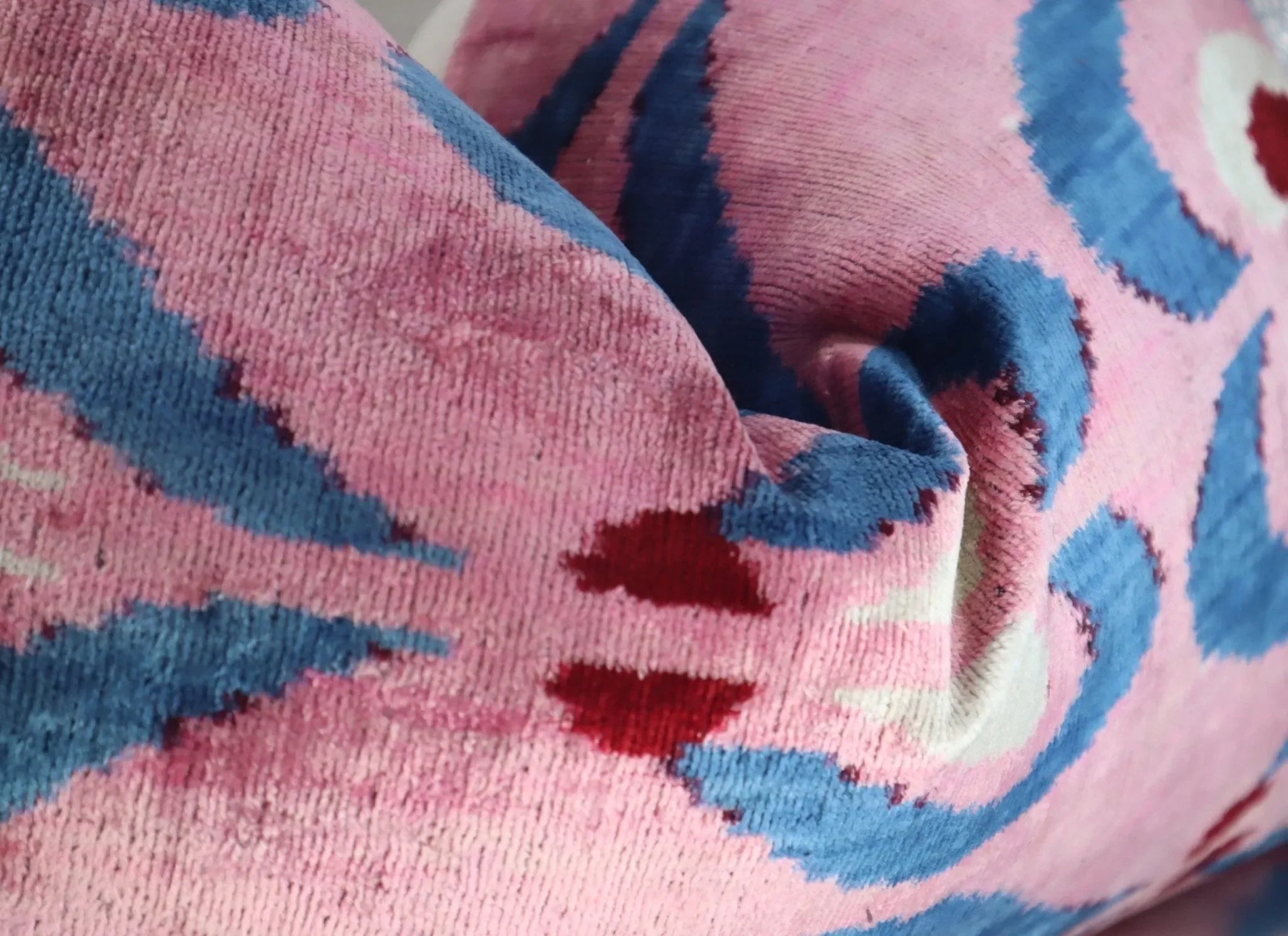 Canvello Pink Handmade 16x24 Silk Velvet Pillow, Organic Veg Dyed, Down/Feather Filled - The Mayfair Hall