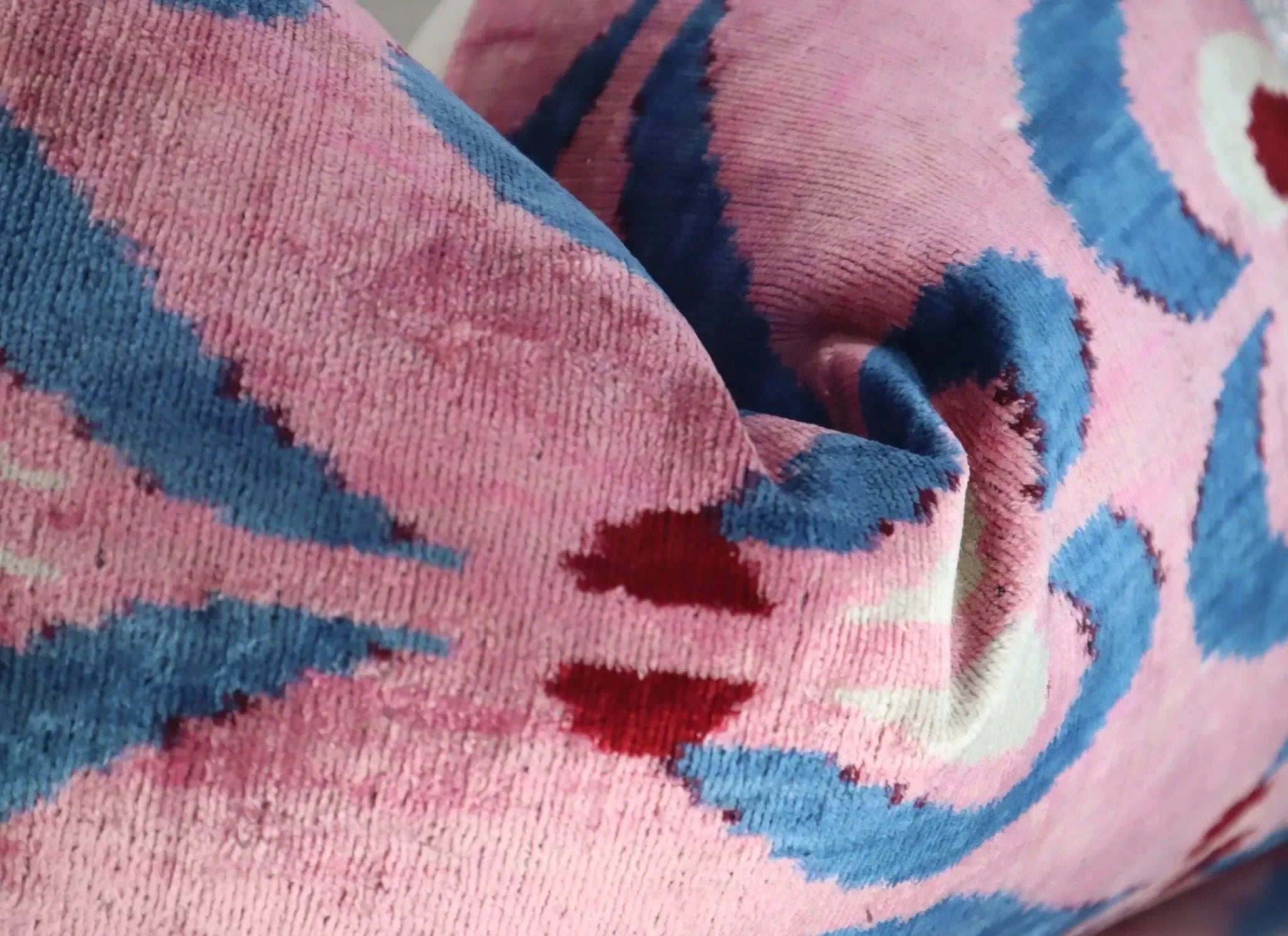 Canvello Pink Handmade 16x24 Silk Velvet Pillow, Organic Veg Dyed, Down/Feather Filled - The Mayfair Hall