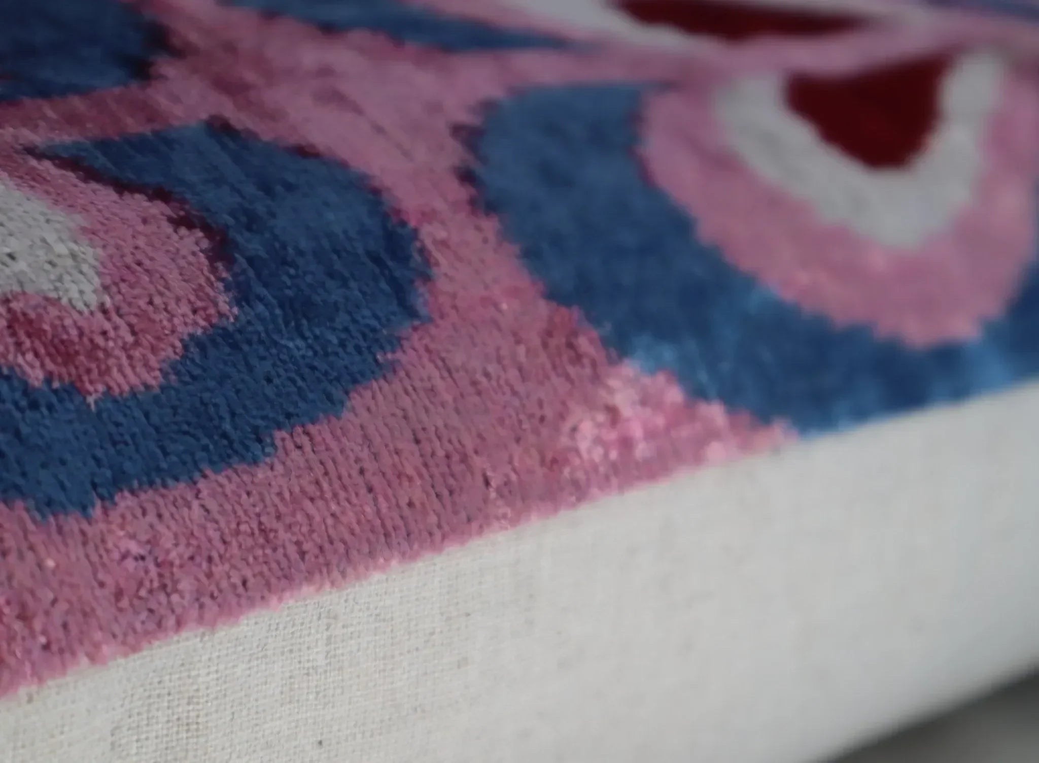 Canvello Pink Handmade 16x24 Silk Velvet Pillow, Organic Veg Dyed, Down/Feather Filled - The Mayfair Hall