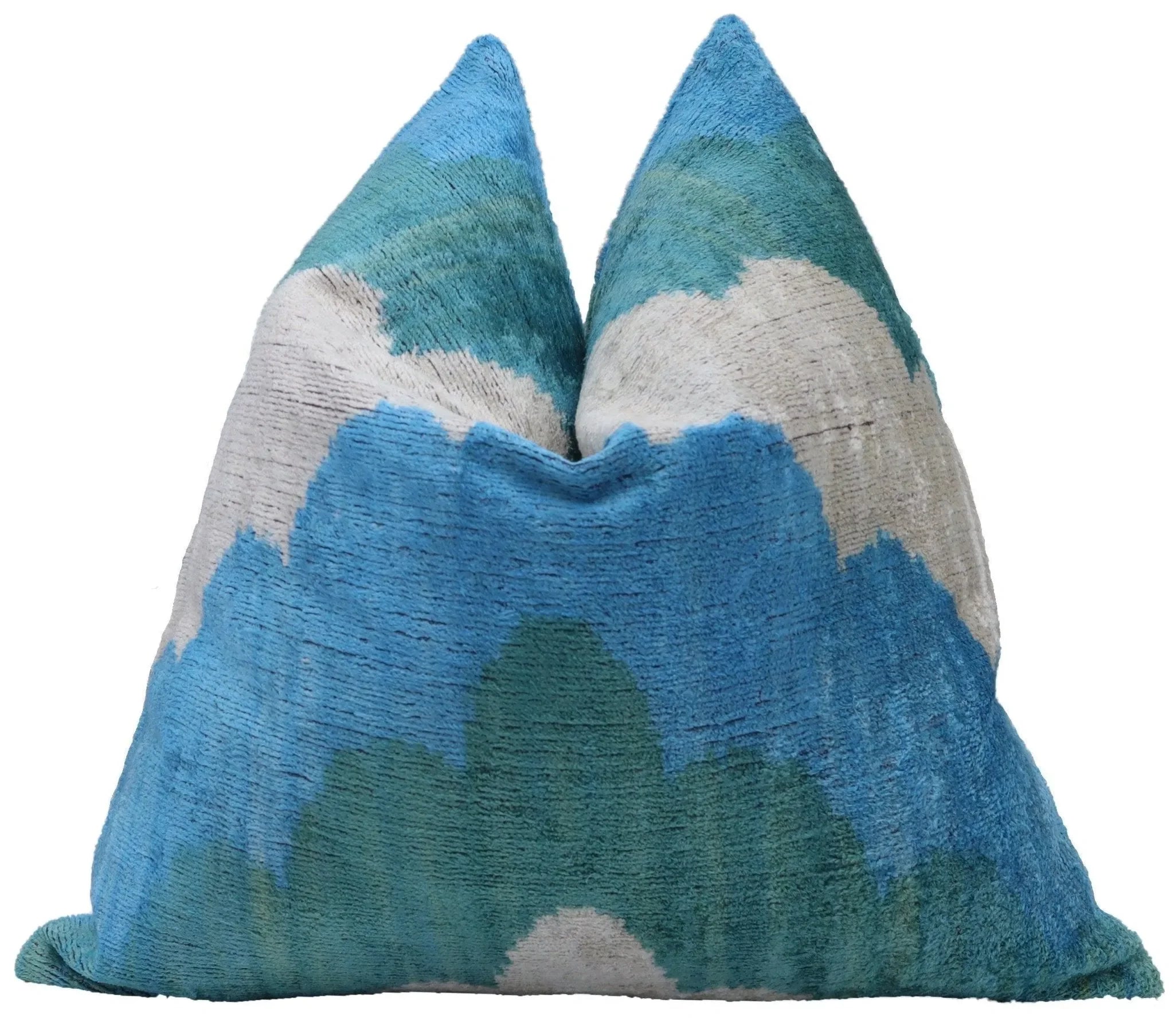 Canvello Silk Velvet Blue Throw Pillow - 20x20 in - The Mayfair Hall