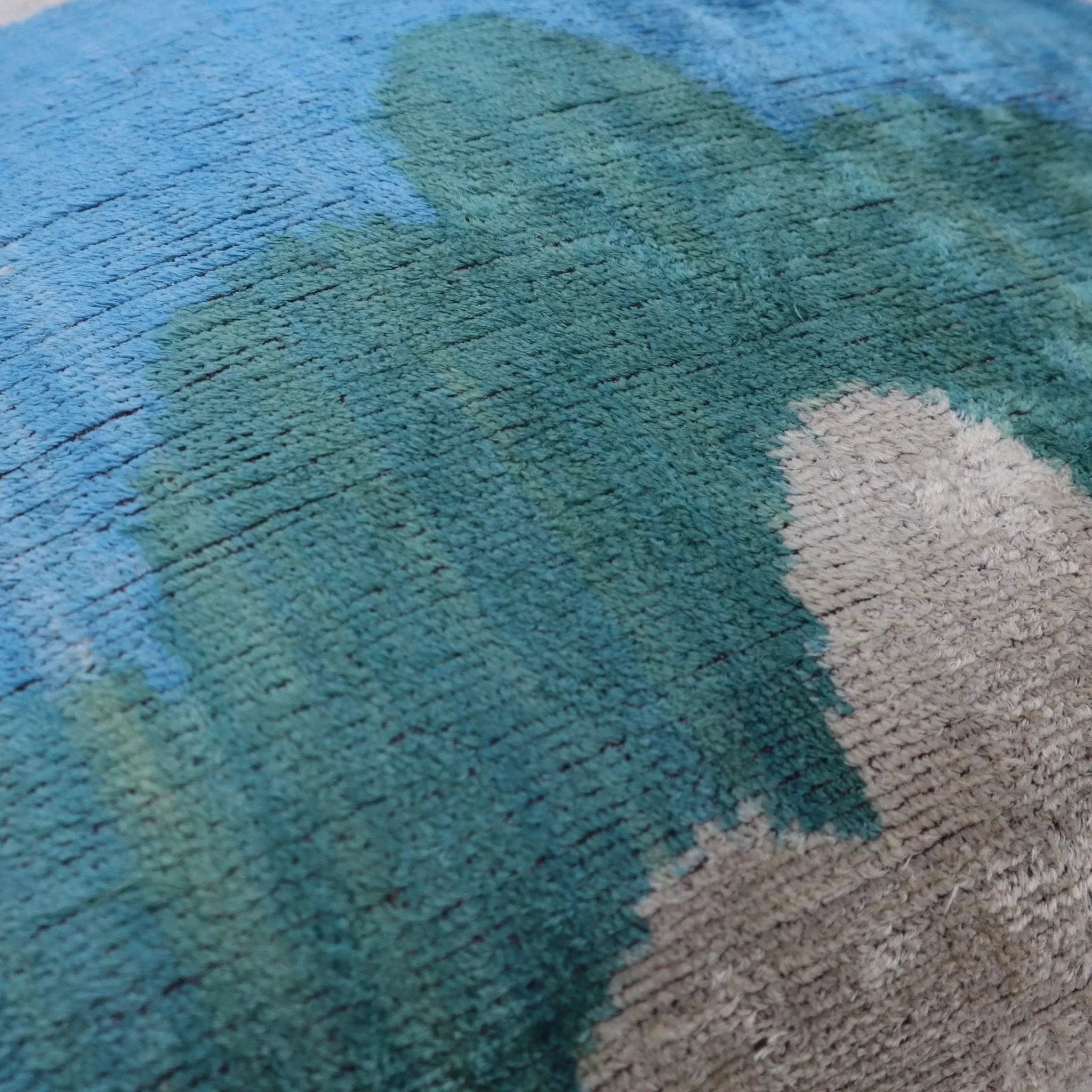 Canvello Silk Velvet Blue Throw Pillow - 20x20 in - The Mayfair Hall