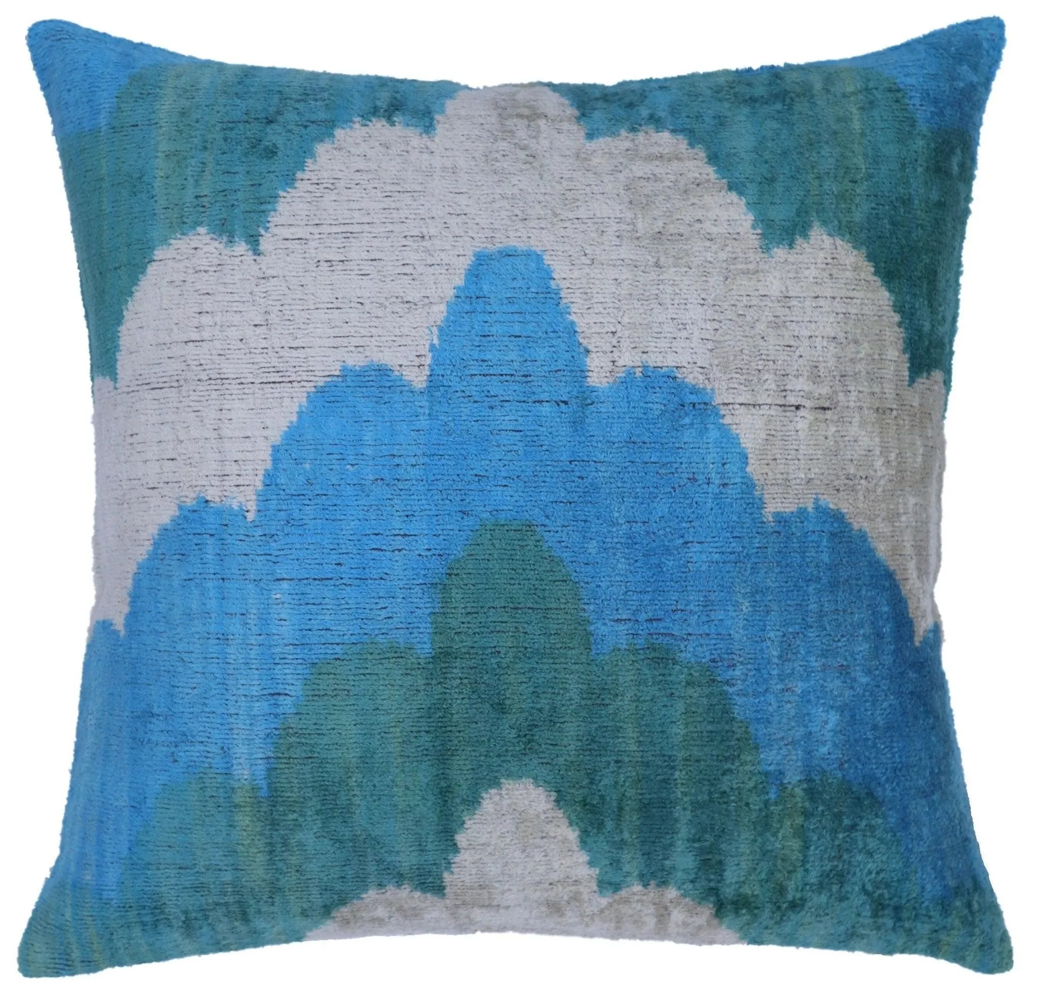 Canvello Silk Velvet Blue Throw Pillow - 20x20 in - The Mayfair Hall