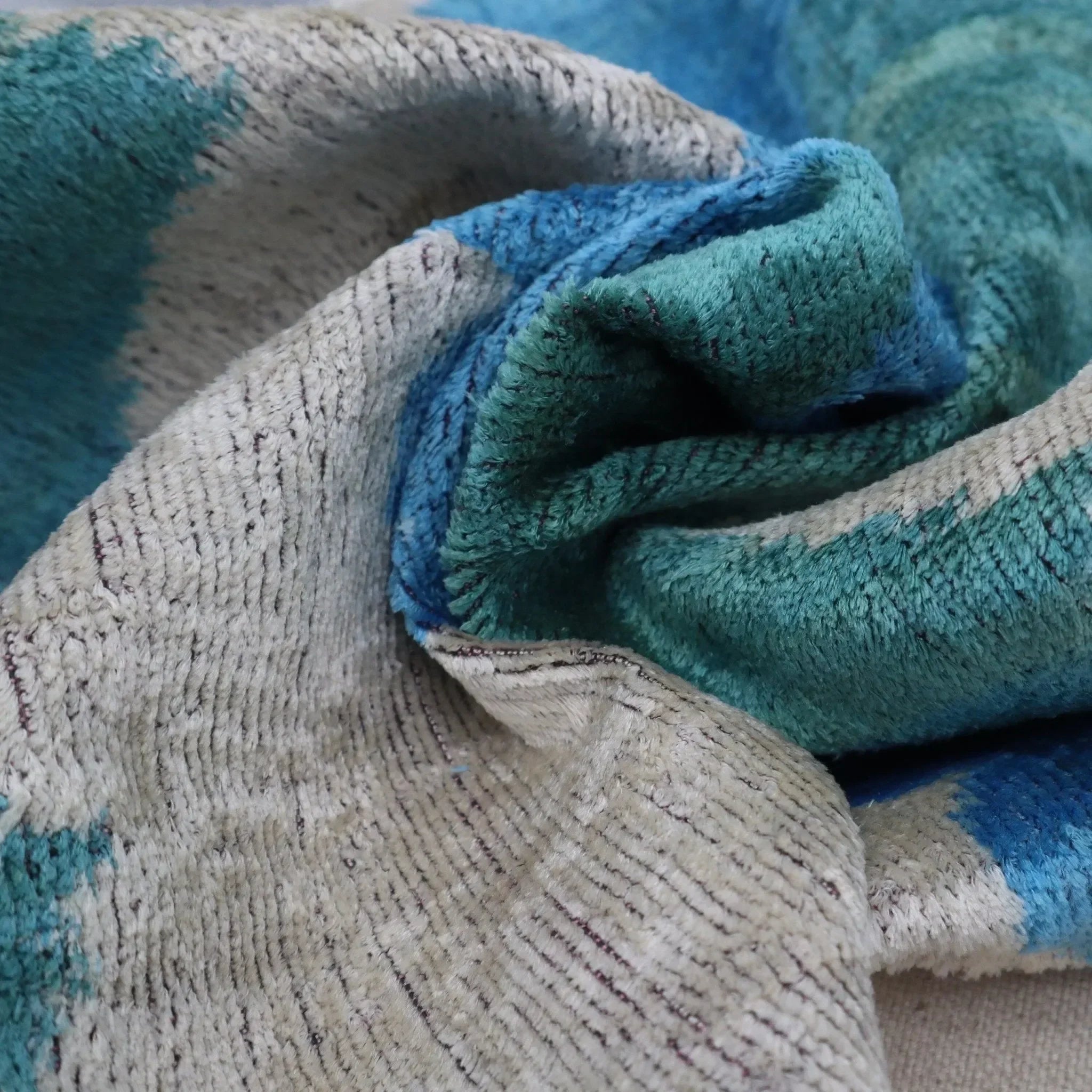 Canvello Silk Velvet Blue Throw Pillow - 20x20 in - The Mayfair Hall