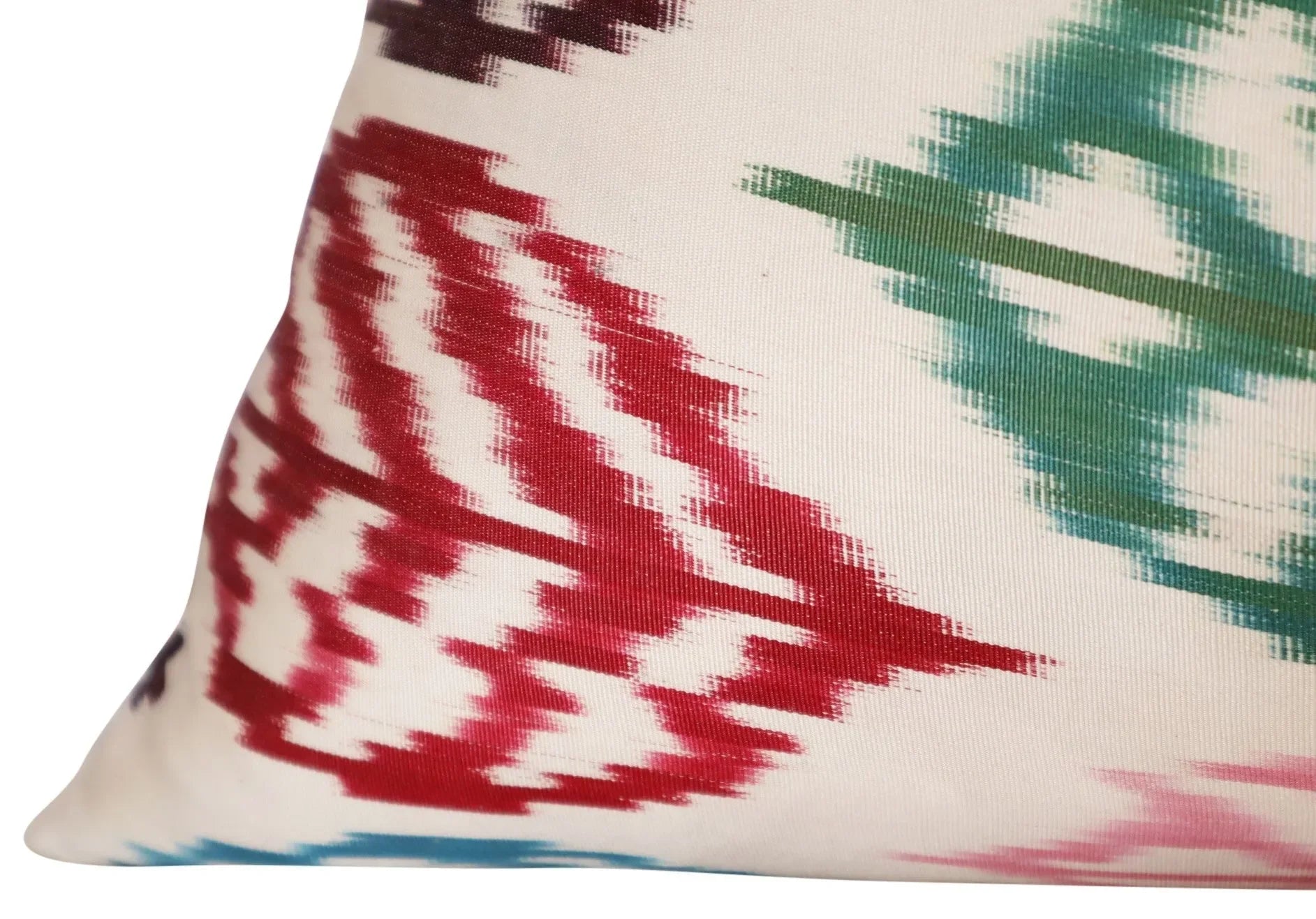 Canvello Turkish Silk Ikat White Throw Pillow - TI 28 - The Mayfair Hall