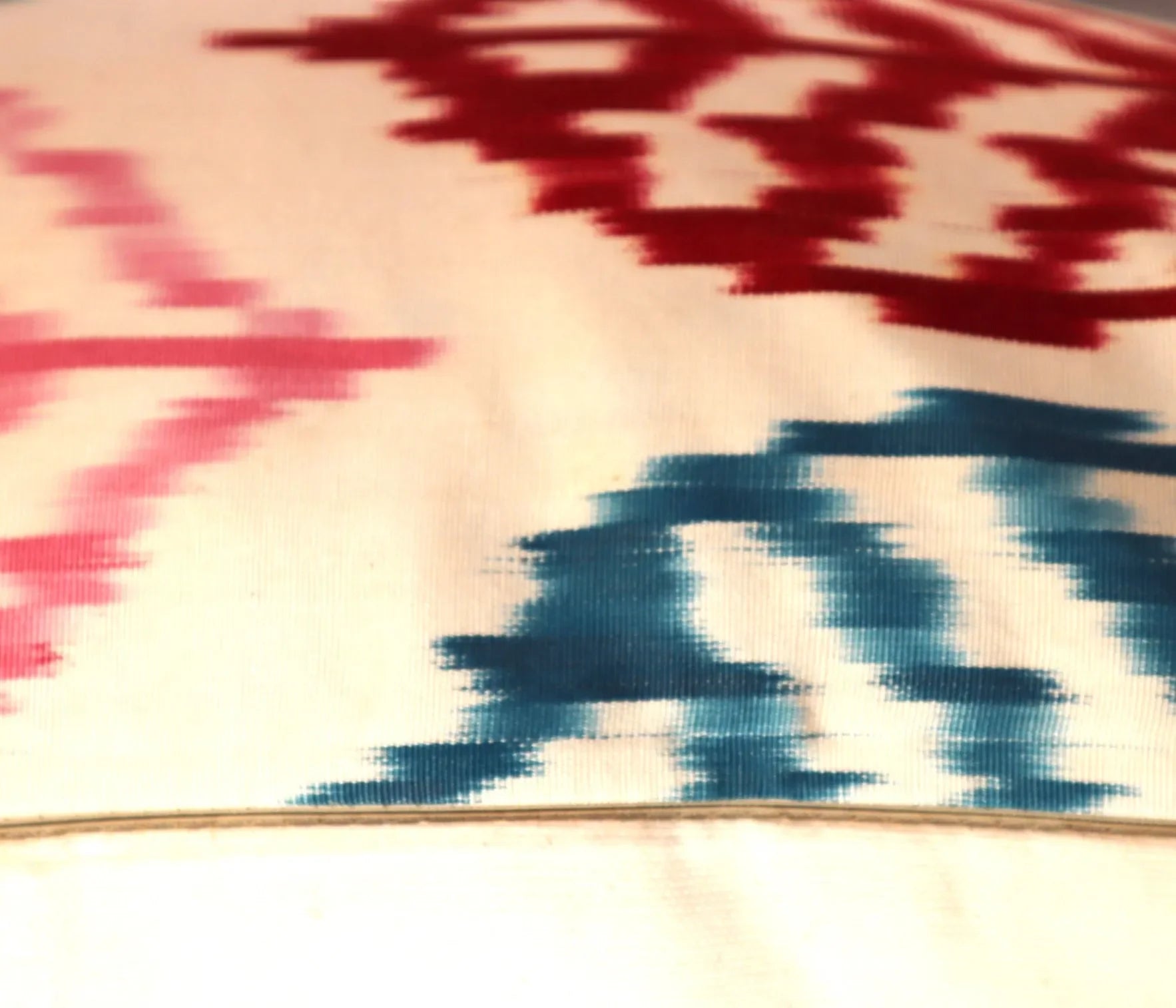 Canvello Turkish Silk Ikat White Throw Pillow - TI 28 - The Mayfair Hall