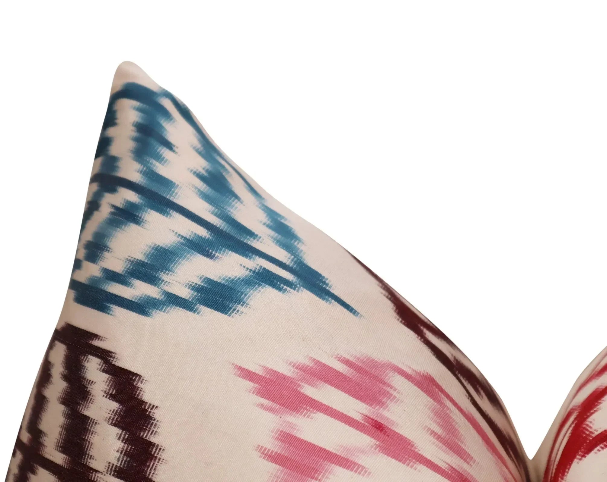 Canvello Turkish Silk Ikat White Throw Pillow - TI 28 - The Mayfair Hall