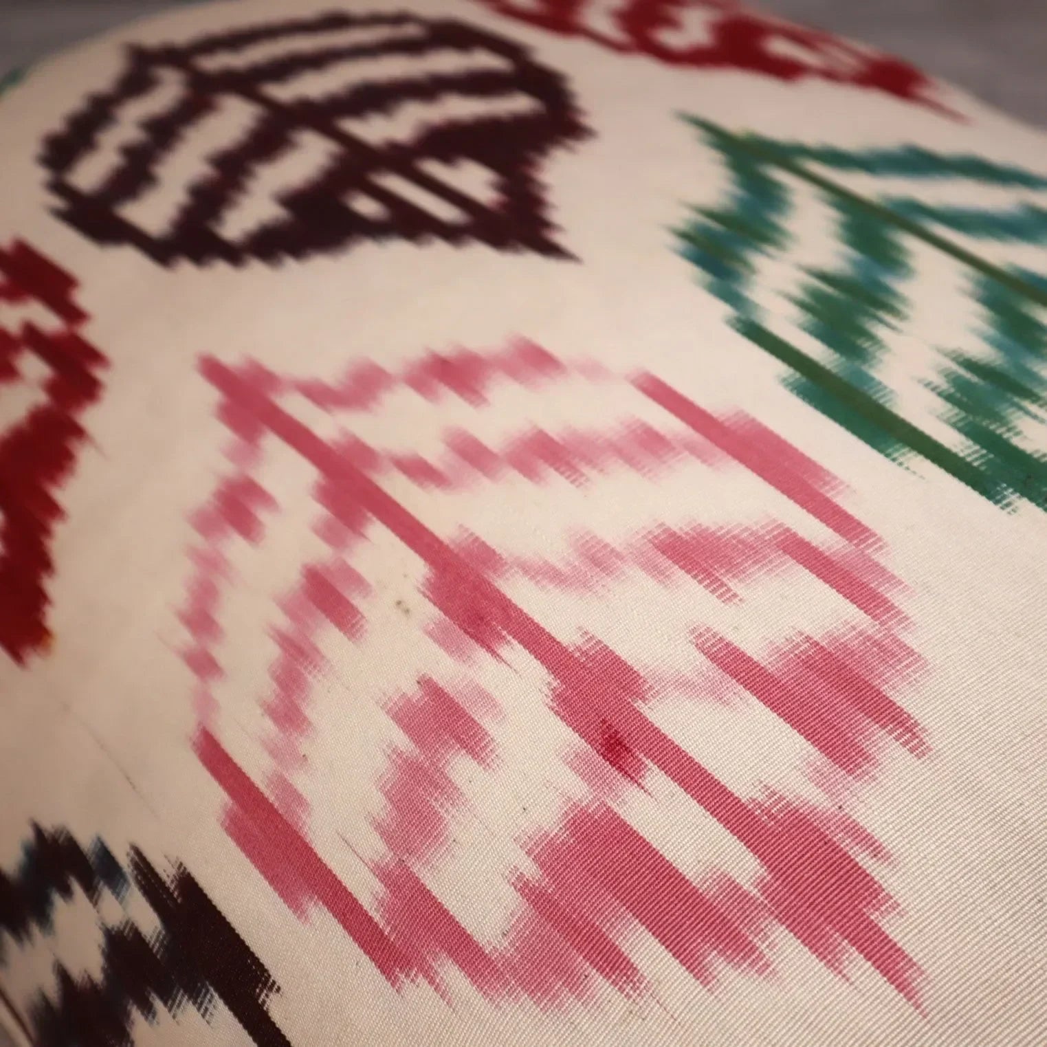 Canvello Turkish Silk Ikat White Throw Pillow - TI 28 - The Mayfair Hall