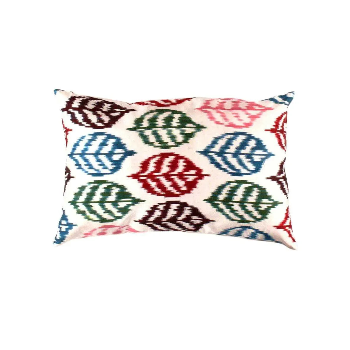 Canvello Turkish Silk Ikat White Throw Pillows - TI 7 - The Mayfair Hall